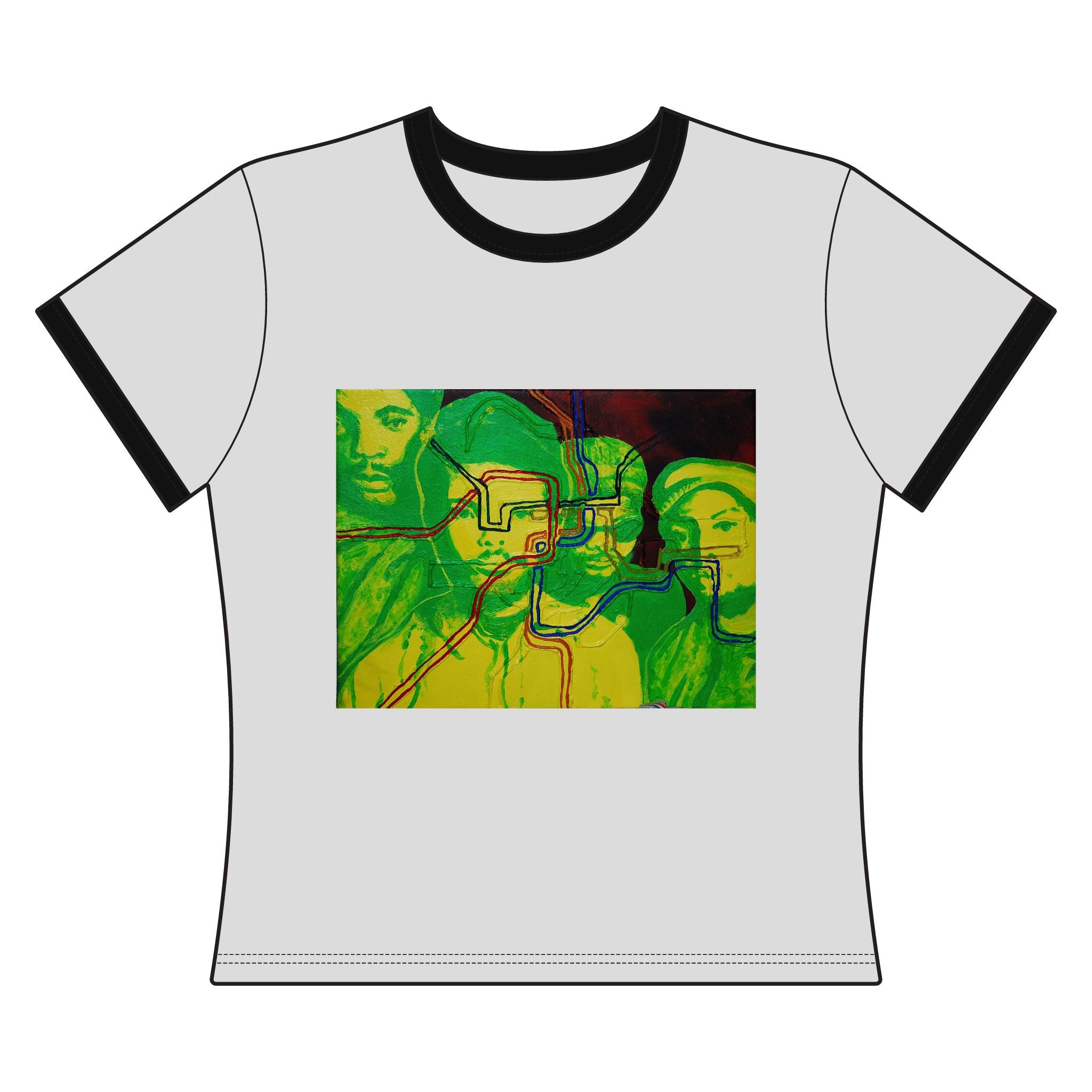Bad Brains - Abstract Faces Graphic Ringer Tee