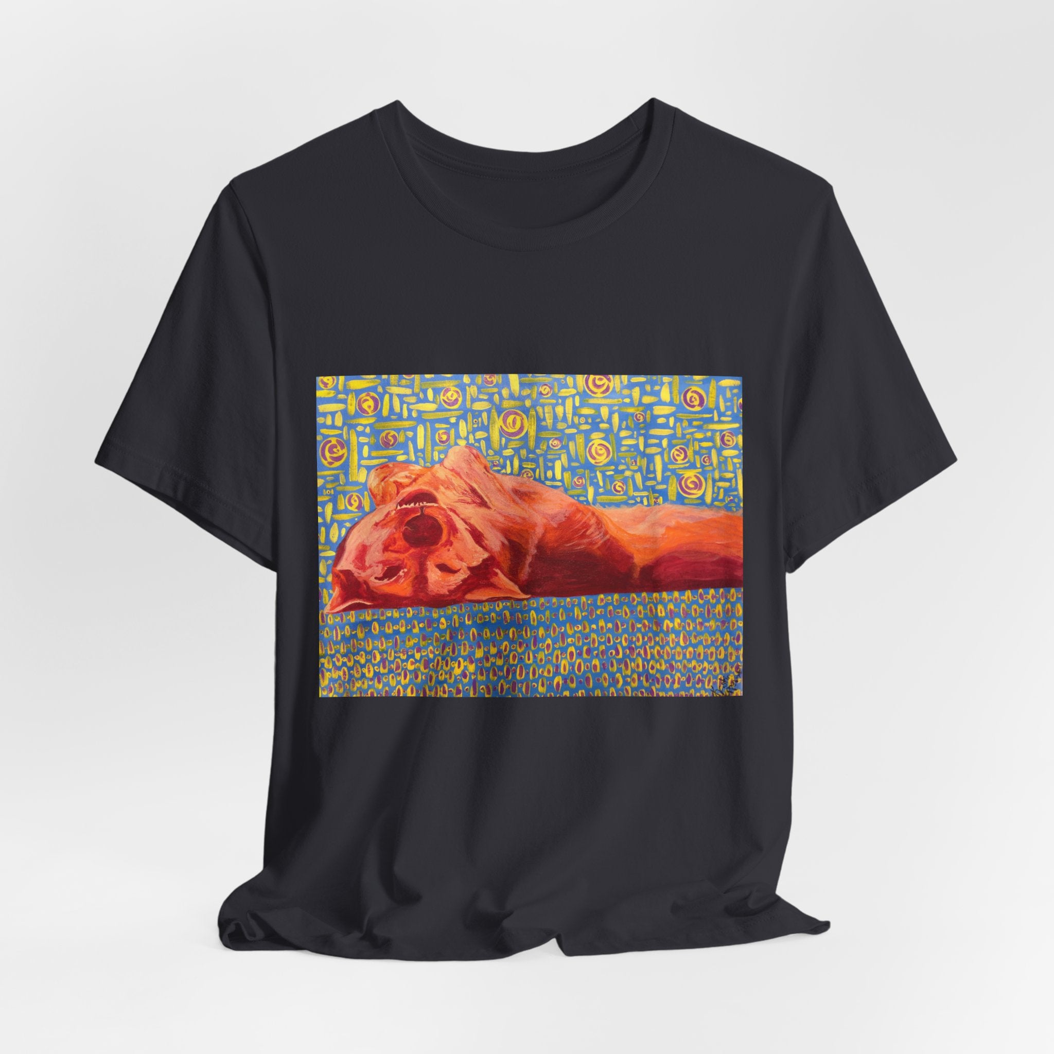 Dog on Back - Sleeping Dog Art Tee — Colorful Pop Art T-Shirt