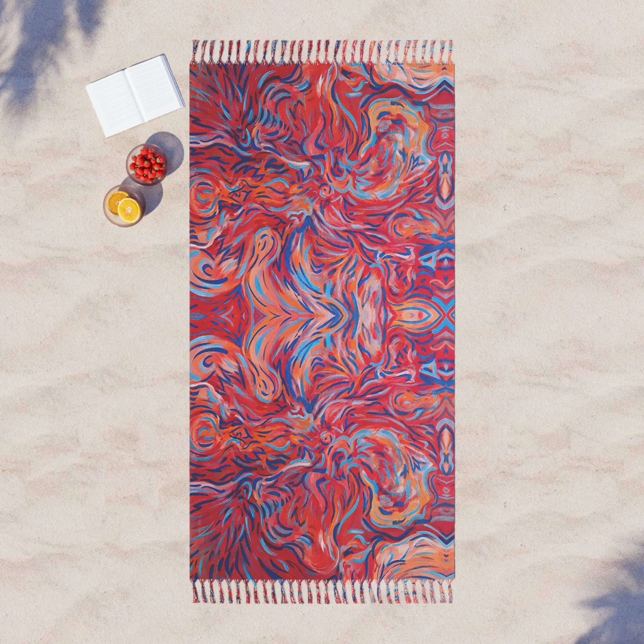 Abstract Flame Swirl: Boho Beach Cloth