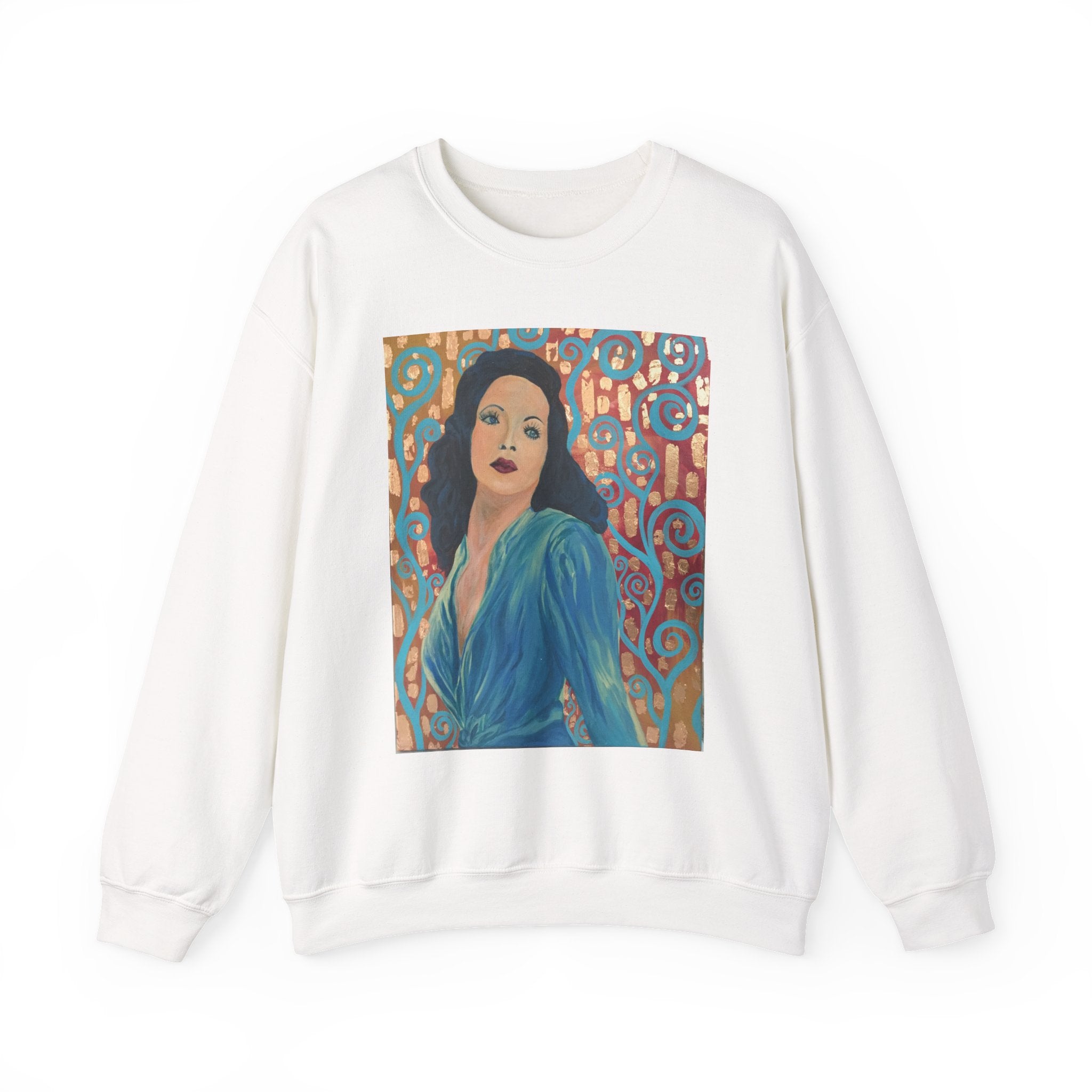 Gene Tierney Portrait Adult Sweatshirt — Painted Pop-Art Vintage Actress Crewneck