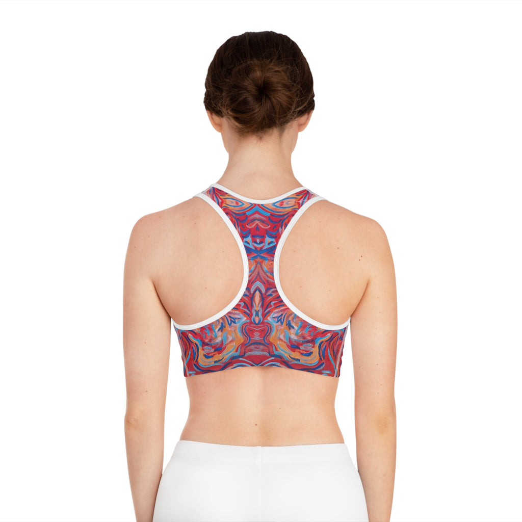 Abstract Flame Swirl: Sports Bra (AOP)