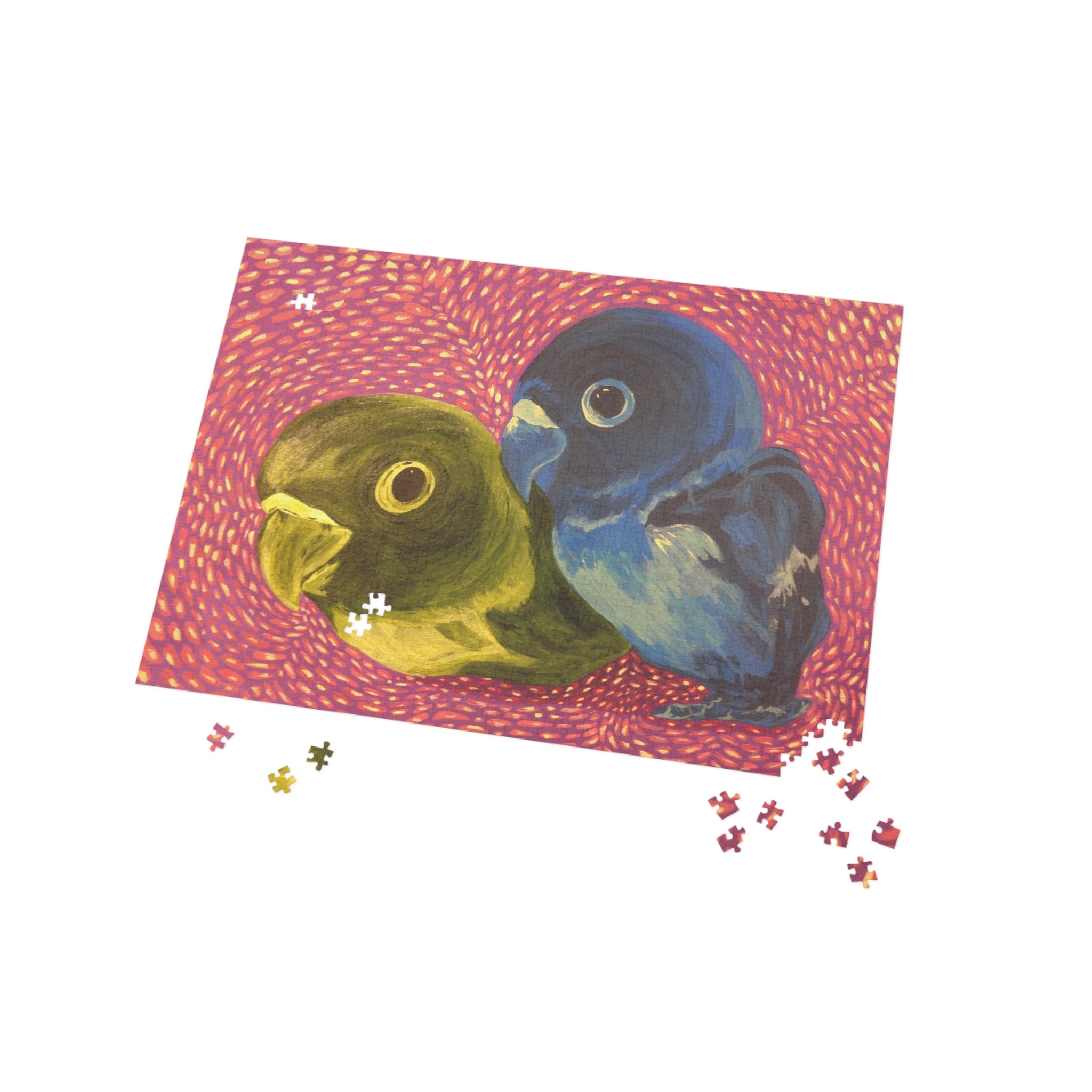 Parakeet - Colorful Lovebirds Puzzle — Bright Parrot Art Jigsaw (96/252/500/1000 pcs)