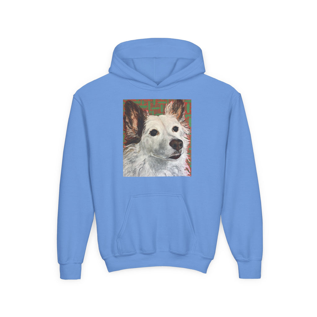 White Dog Portrait Hoodie —  Pullover for Kids