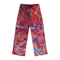 Abstract Flame Swirl - Women's Pajama Pants - Vibrant Abstract Swirl Print Lounge Pants