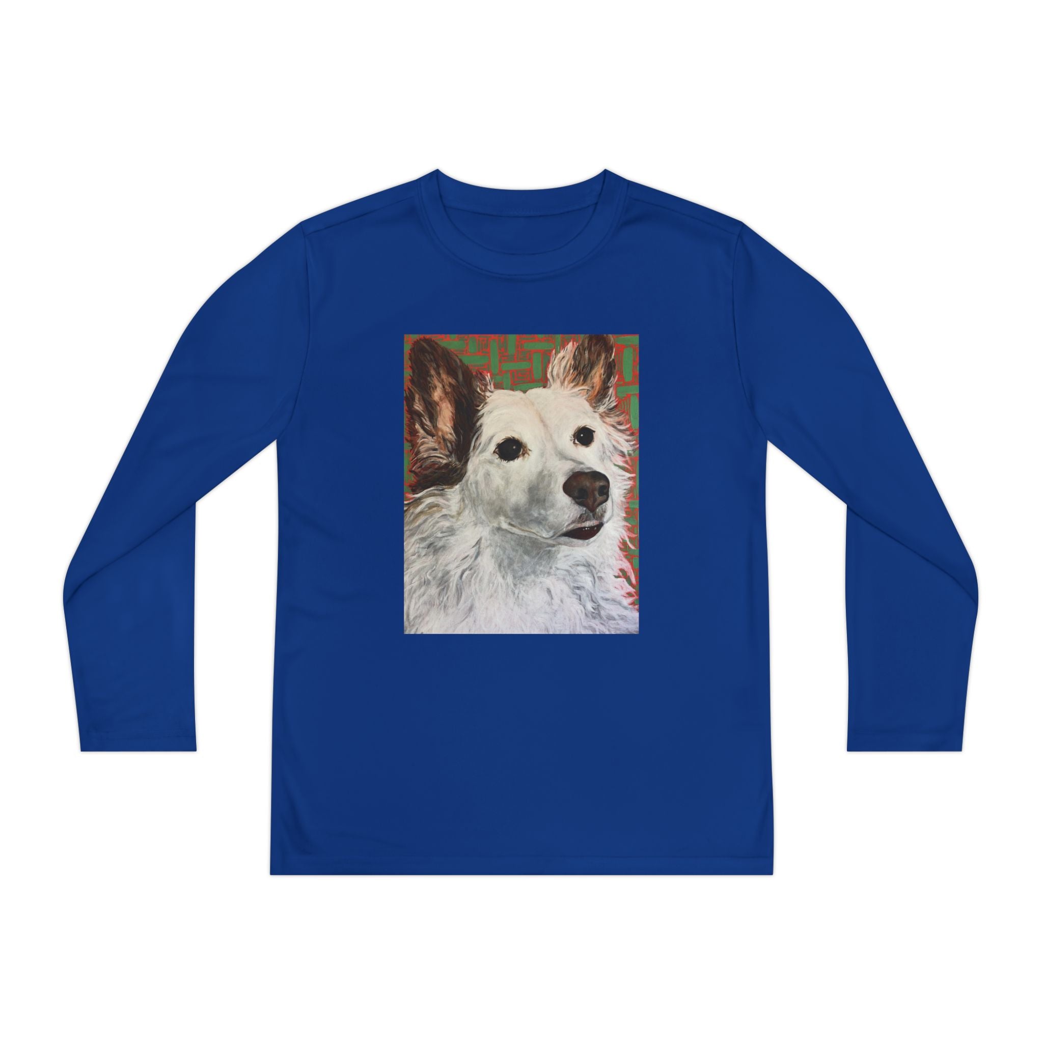 White Dog Portrait - Youth Long Sleeve Tee — White Dog Portrait Kids Shirt