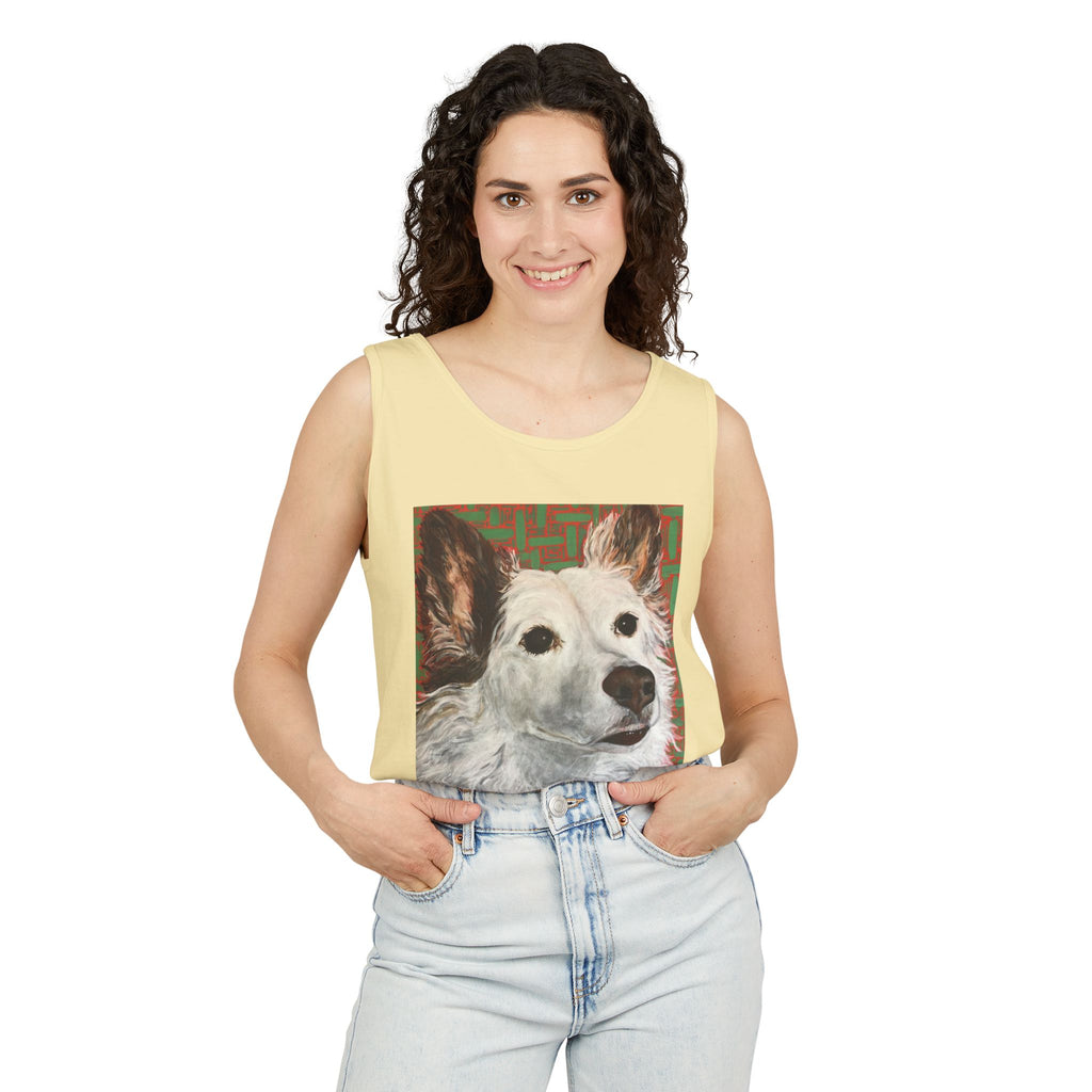WhiteDog Portrait - Tank Top with Pop-Art Dog Portrait — Cute Pet Graphic Tank