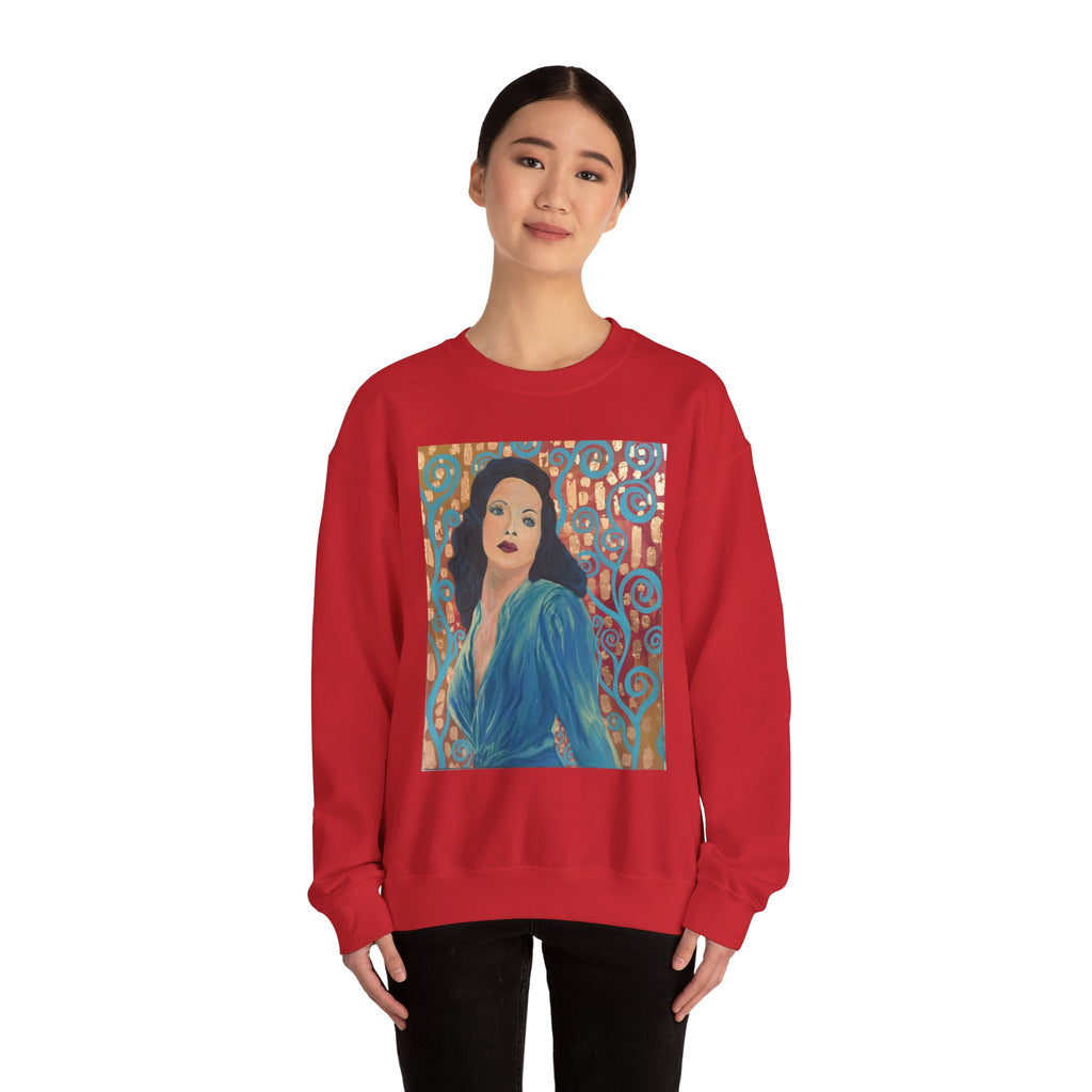 Gene Tierney Portrait Adult Sweatshirt — Painted Pop-Art Vintage Actress Crewneck