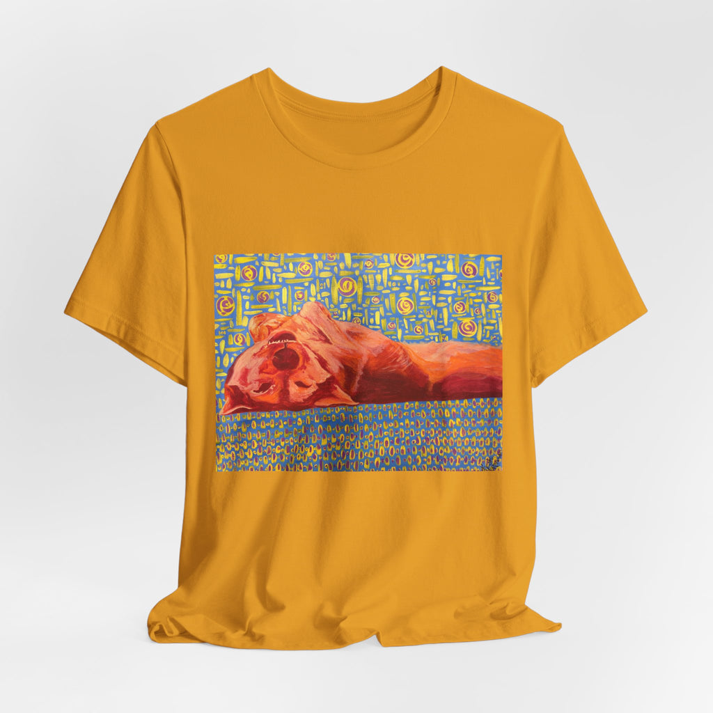 Dog on Back - Sleeping Dog Art Tee — Colorful Pop Art T-Shirt