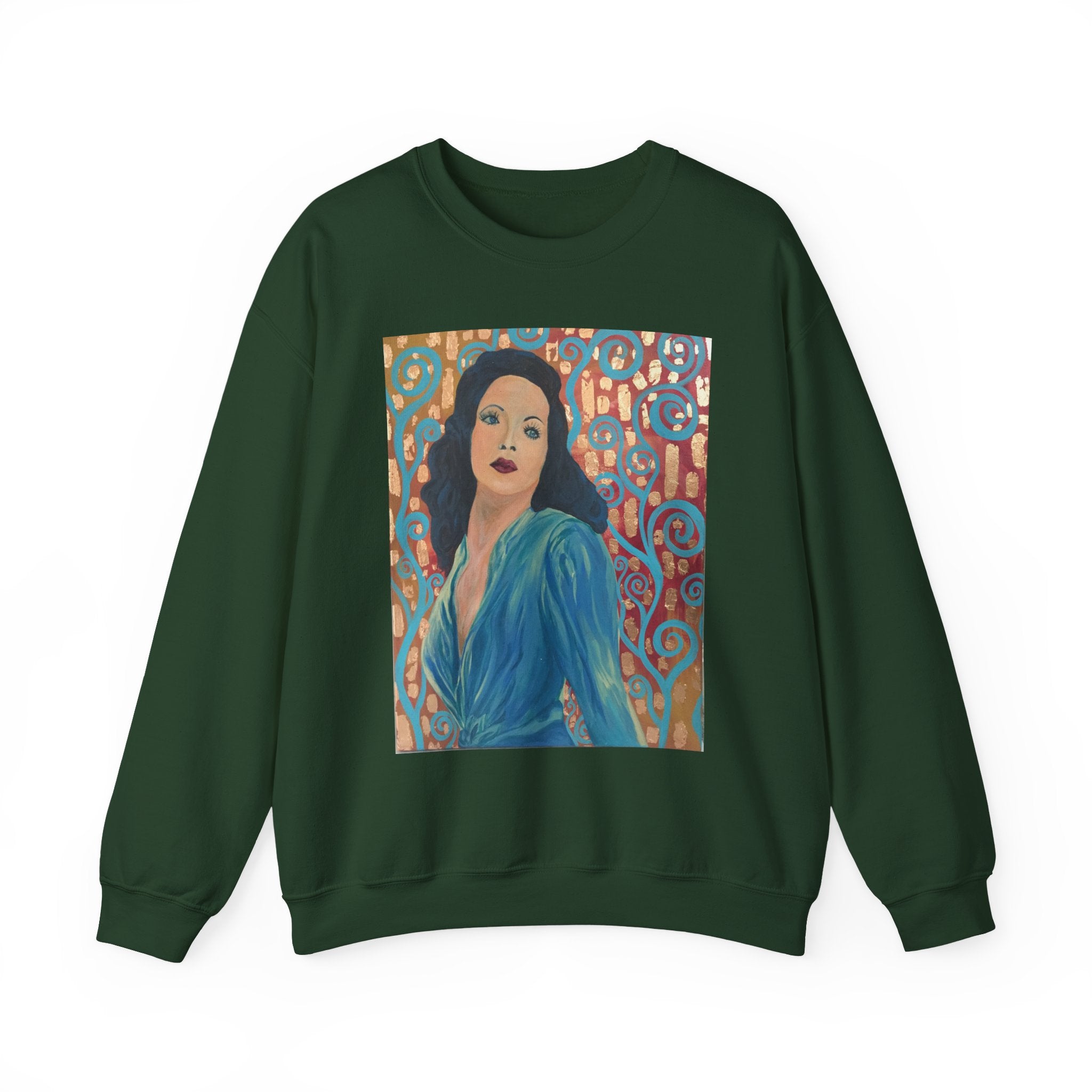 Gene Tierney Portrait Adult Sweatshirt — Painted Pop-Art Vintage Actress Crewneck