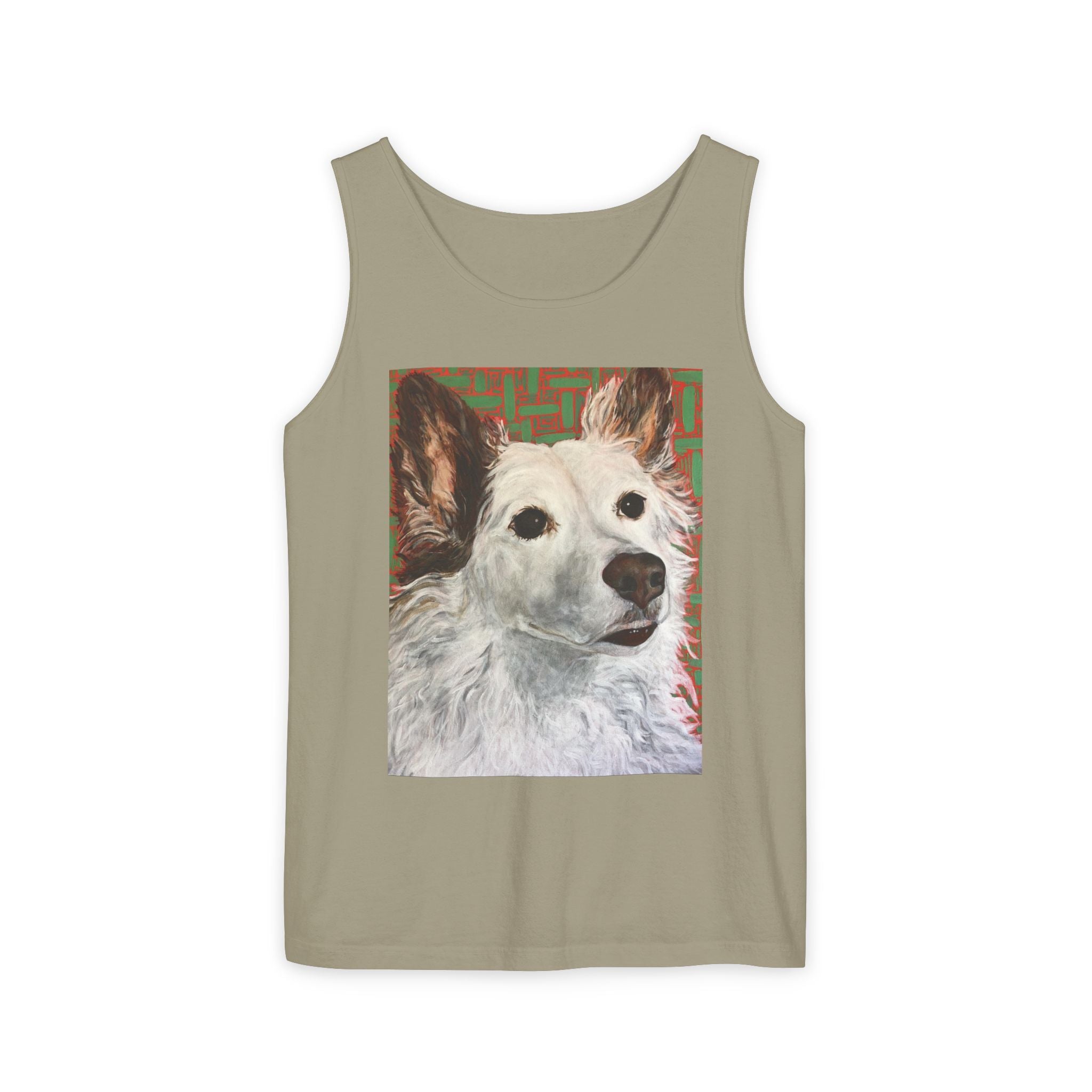 WhiteDog Portrait - Tank Top with Pop-Art Dog Portrait — Cute Pet Graphic Tank