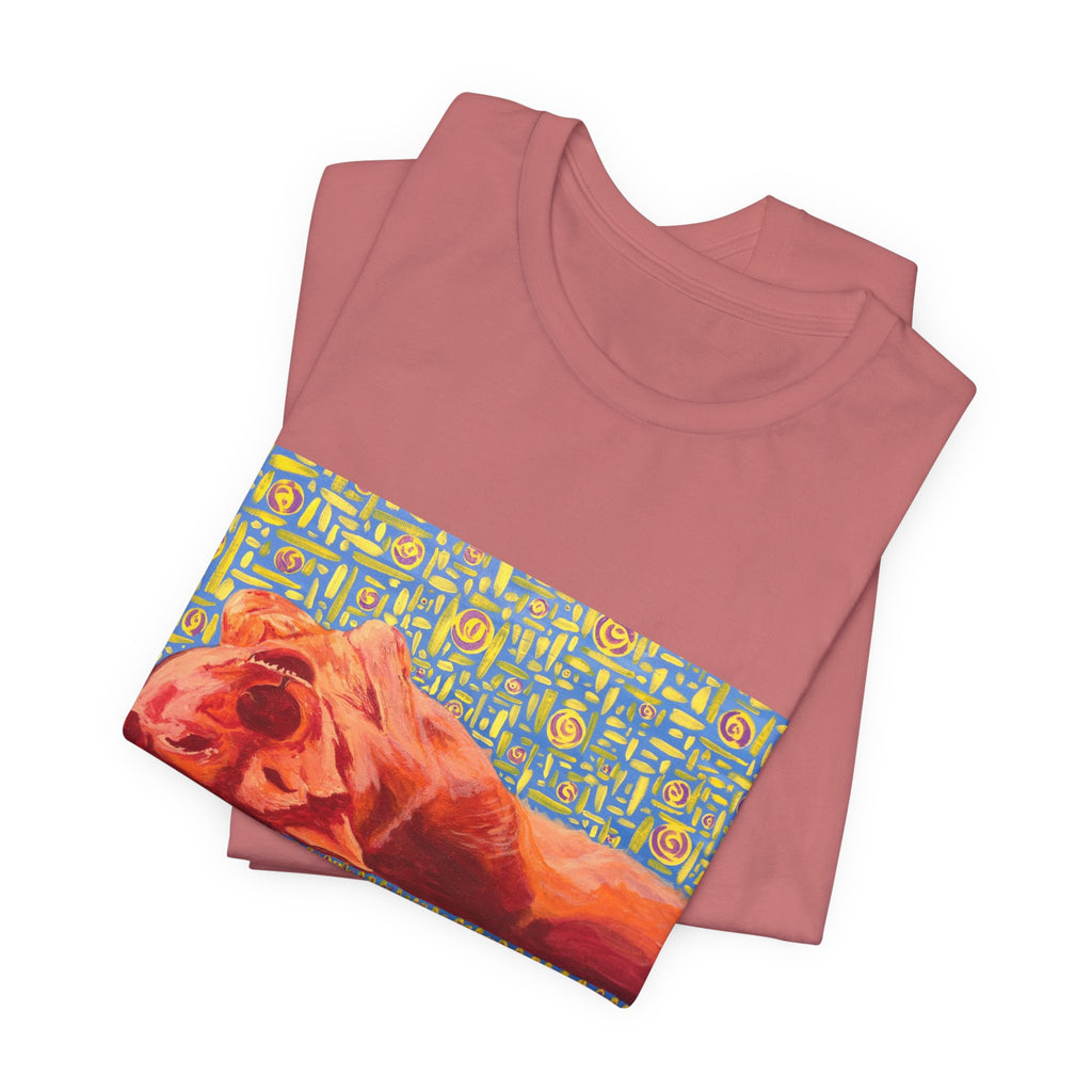 Dog on Back - Sleeping Dog Art Tee — Colorful Pop Art T-Shirt