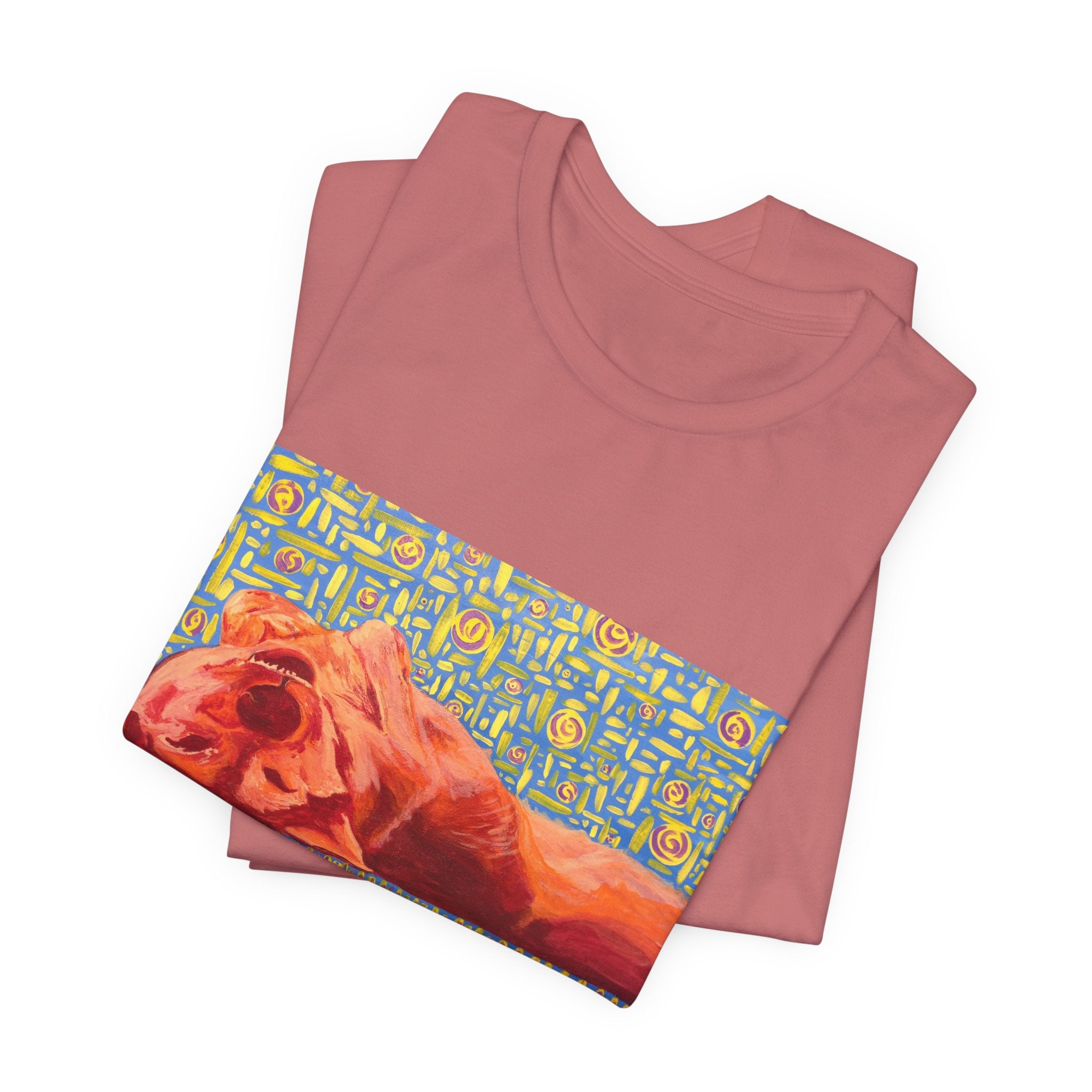Dog on Back - Sleeping Dog Art Tee — Colorful Pop Art T-Shirt