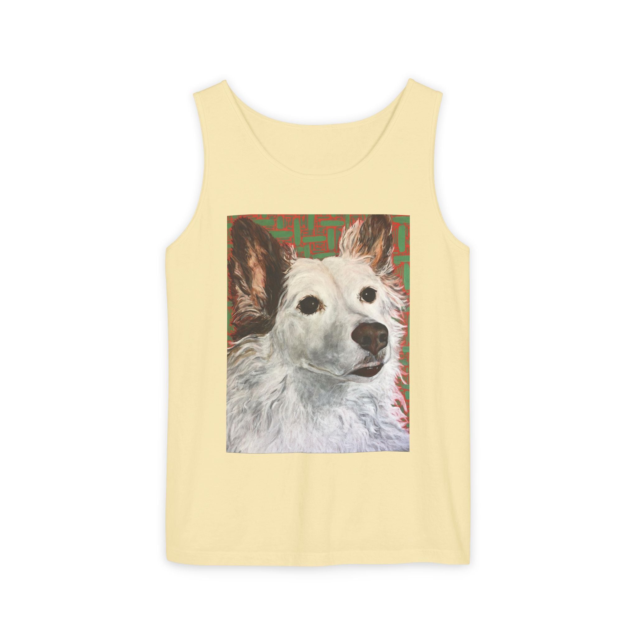 WhiteDog Portrait - Tank Top with Pop-Art Dog Portrait — Cute Pet Graphic Tank