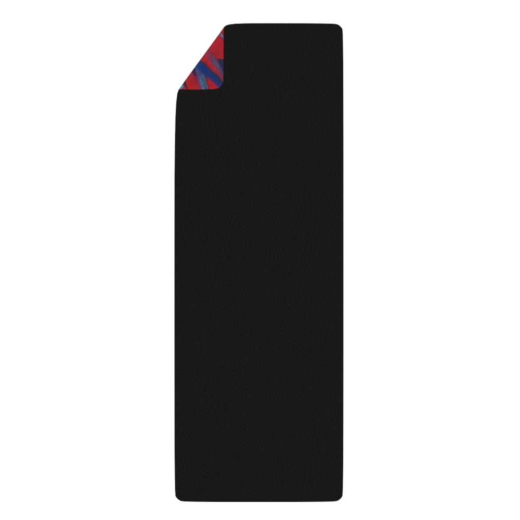 Abstract Flame Swirl - Vibrant Swirl Rubber Yoga Mat — Red & Blue Abstract Flow