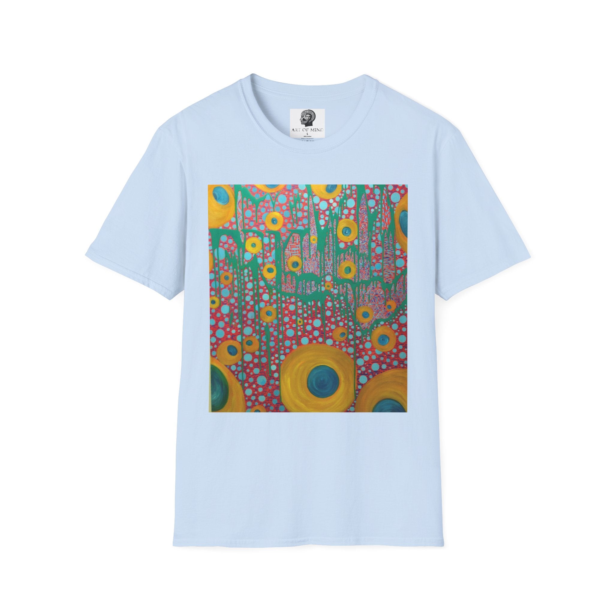 Circumpunct - Floral Sunburst Art T-Shirt — Colorful Abstract Flower Garden Tee