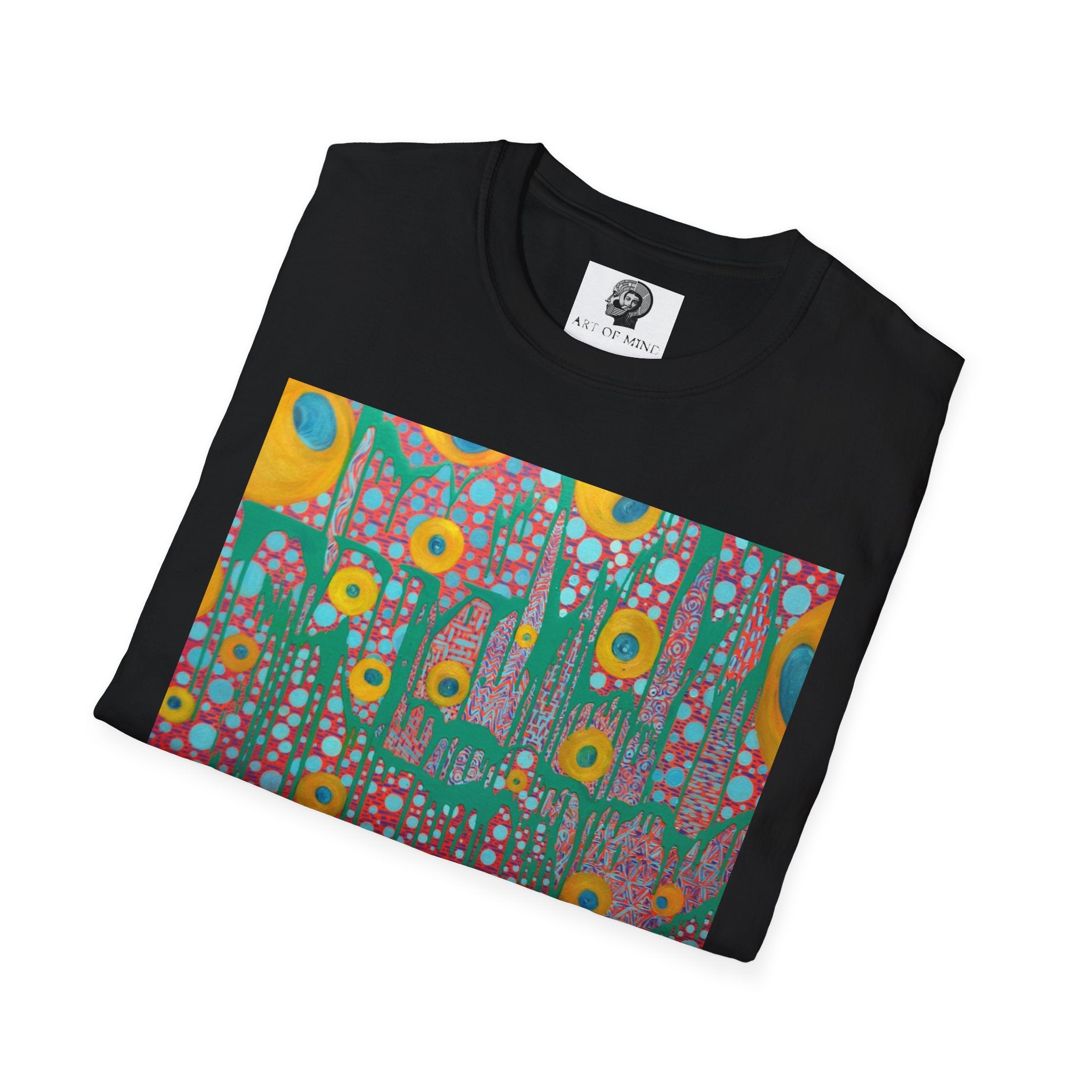 Circumpunct - Floral Sunburst Art T-Shirt — Colorful Abstract Flower Garden Tee