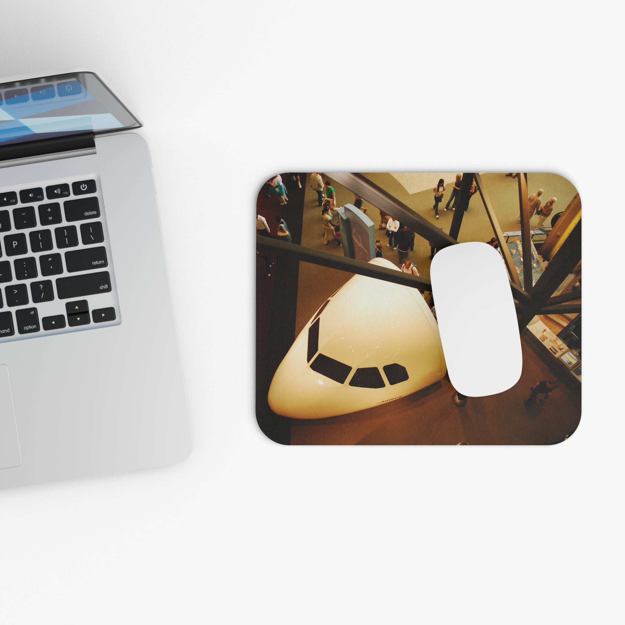 Air and Space - Aerial Museum Plane Nose Photo Mouse Pad — Vintage Travel Aviation Desk Mat
