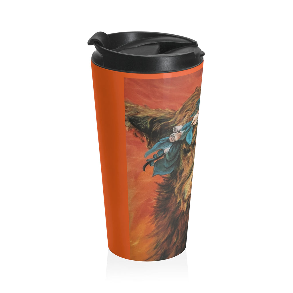 Highland Cow Floral Crown Stainless Steel Travel Mug