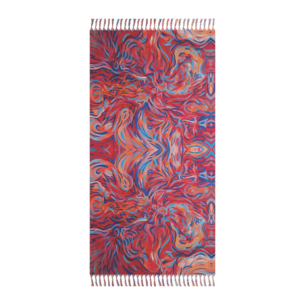 Abstract Flame Swirl: Boho Beach Cloth