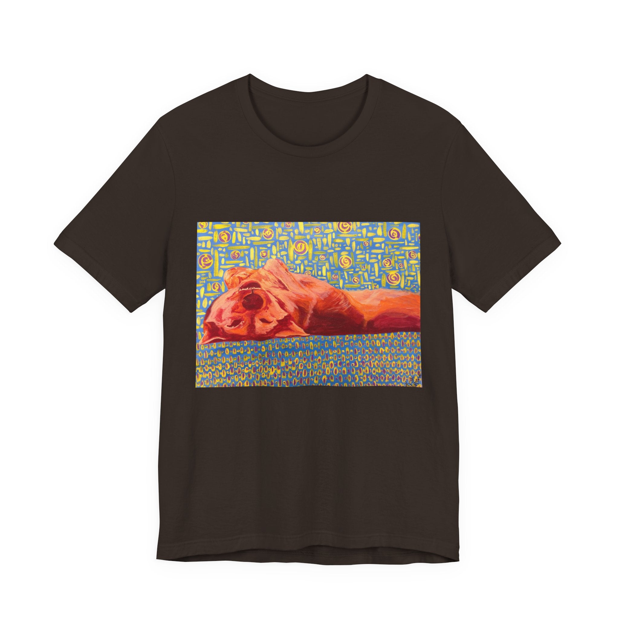 Dog on Back - Sleeping Dog Art Tee — Colorful Pop Art T-Shirt