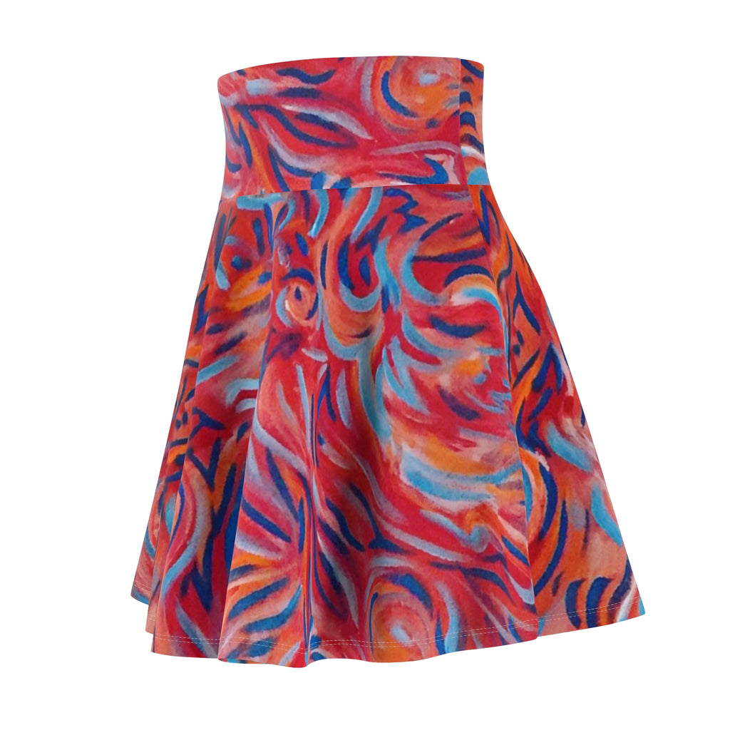 Abstract Flame Swirl Skater Skirt