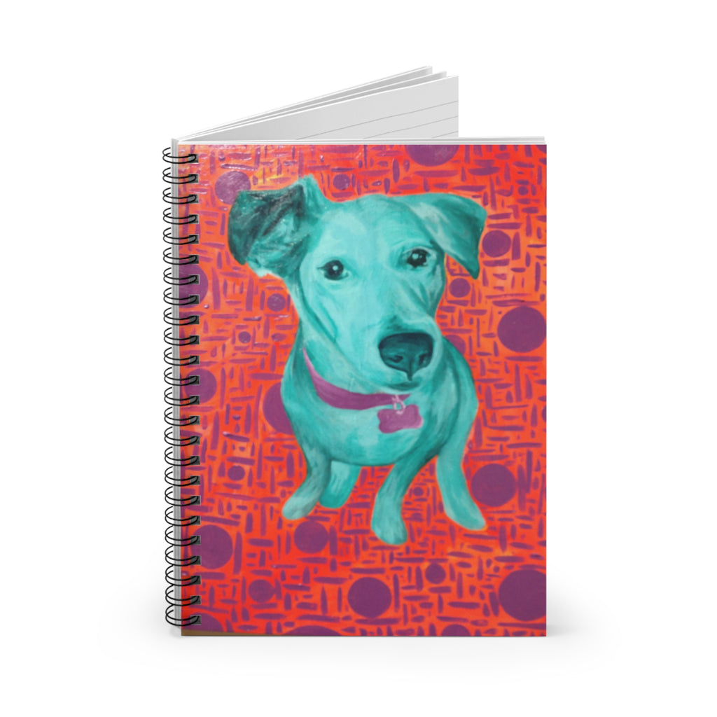 White Dog - Colorful Pop Art Dog Spiral Notebook – Ruled Journal for Pet Lovers