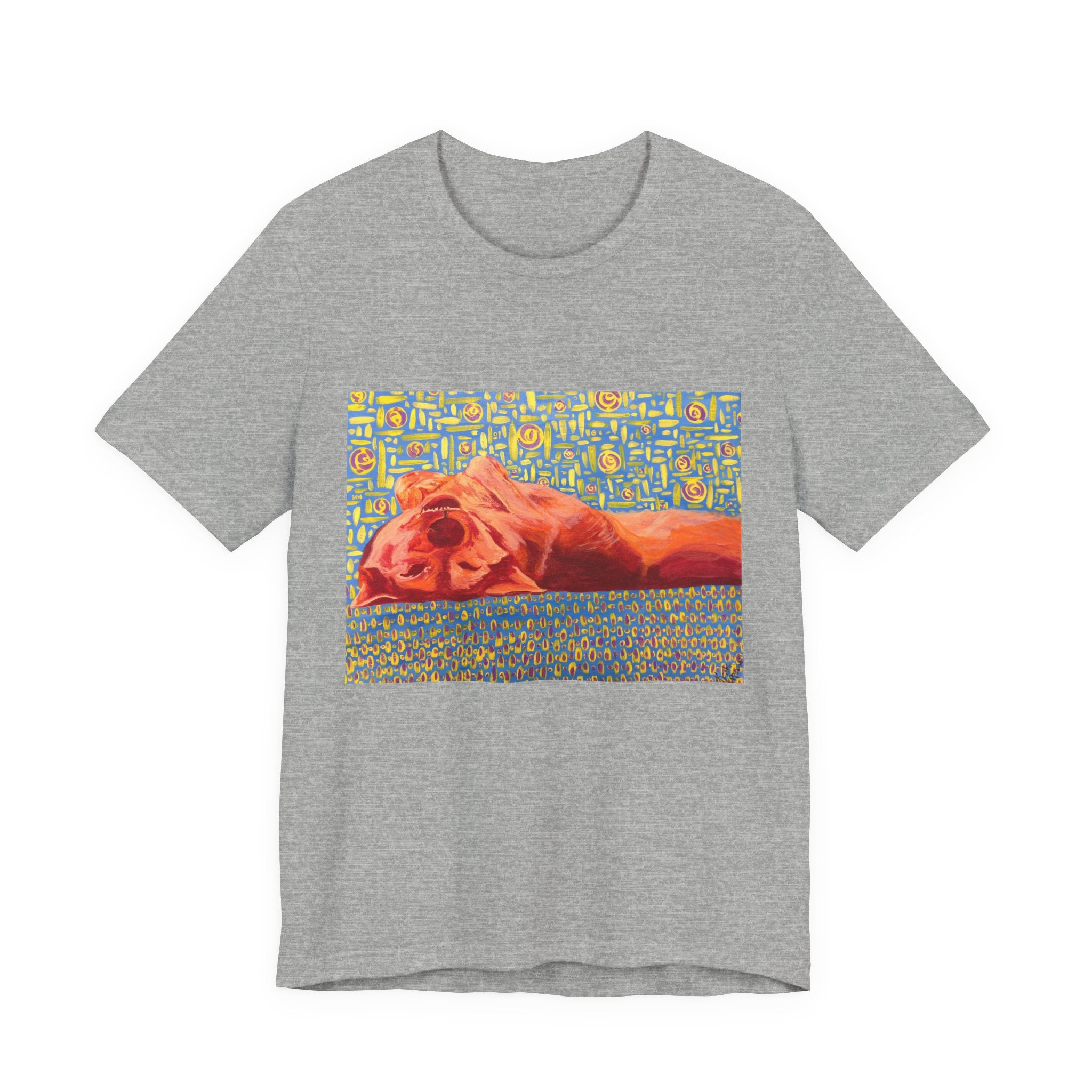 Dog on Back - Sleeping Dog Art Tee — Colorful Pop Art T-Shirt