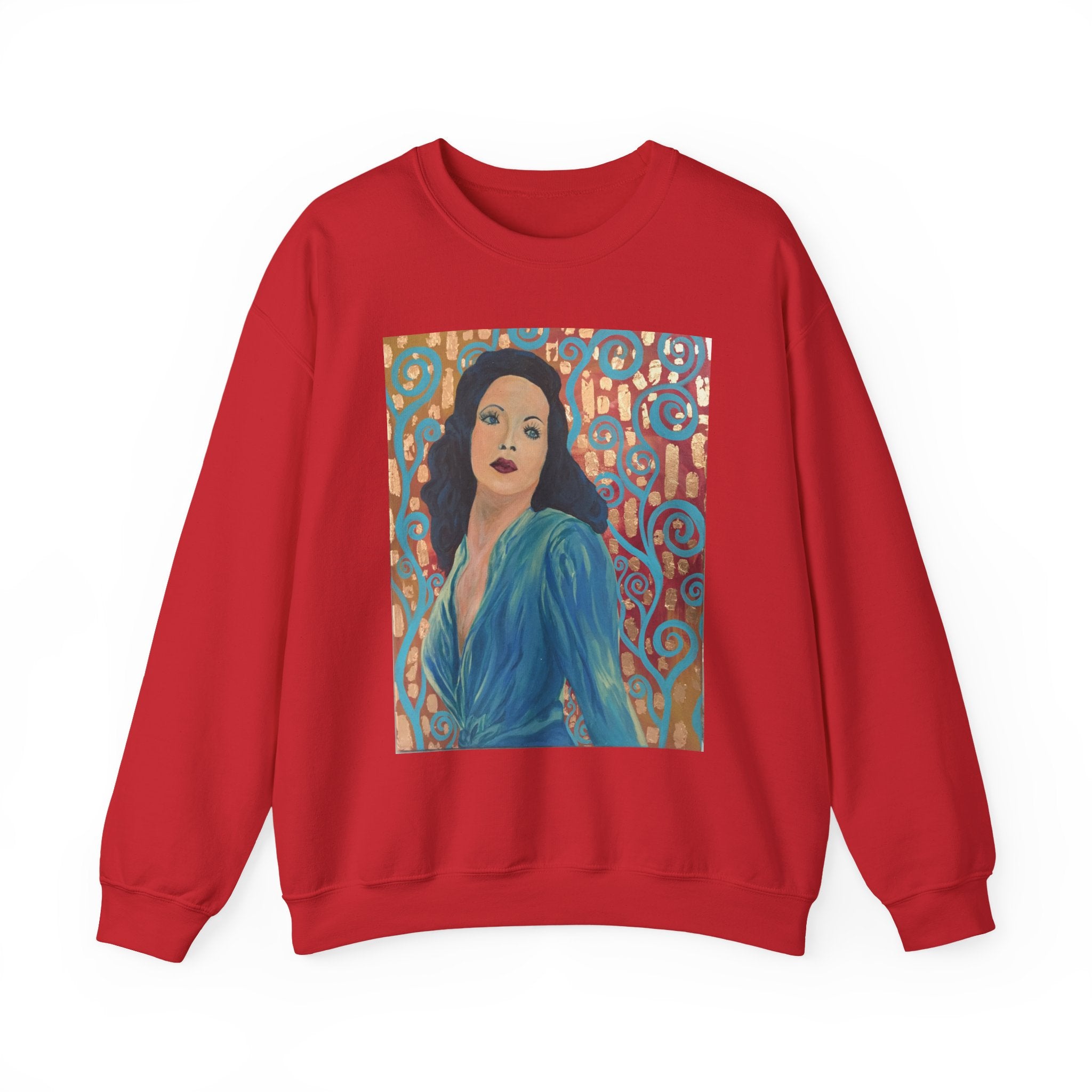 Gene Tierney Portrait Adult Sweatshirt — Painted Pop-Art Vintage Actress Crewneck