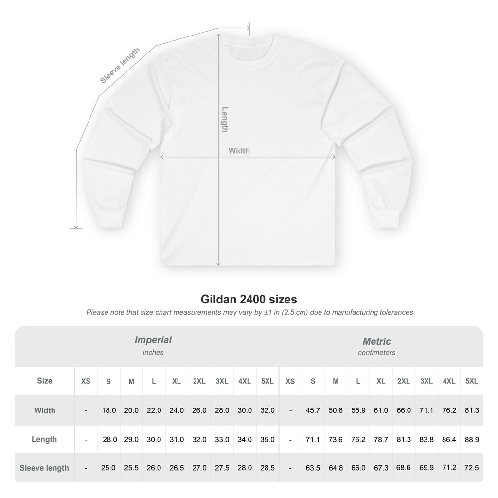 White Dog Portrait Long Sleeve Tee — Brown-Eared Canine Art