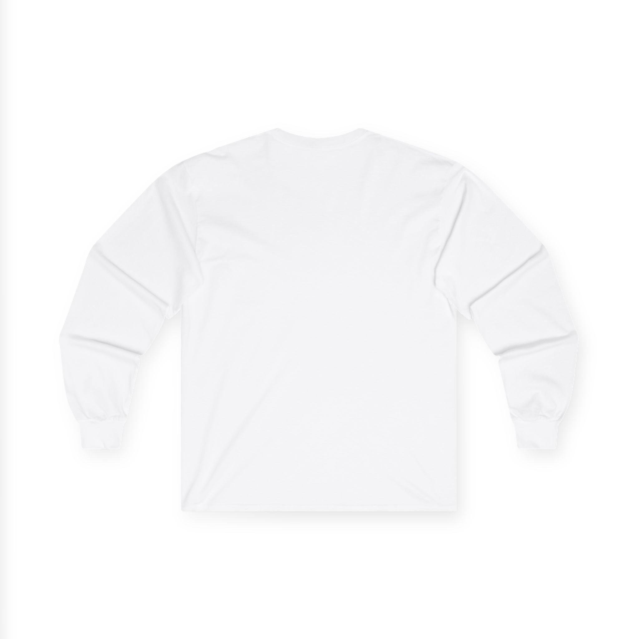 White Dog Portrait Long Sleeve Tee — Brown-Eared Canine Art