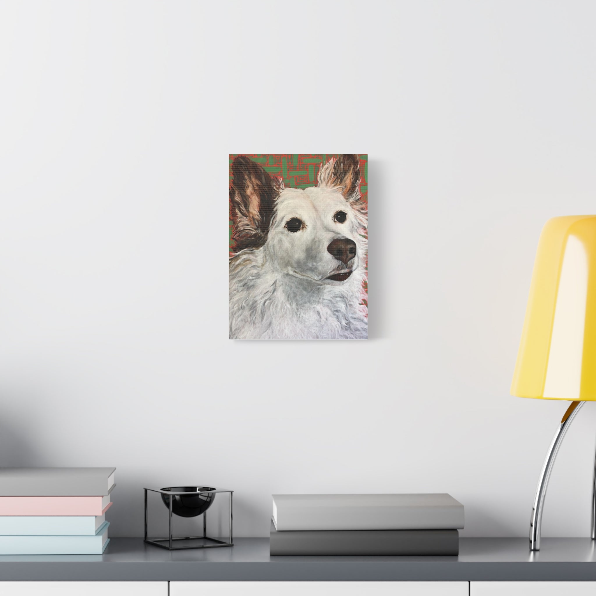 White Dog Portrait Canvas Print — Stretched Matte Wall Art for Pet Lovers