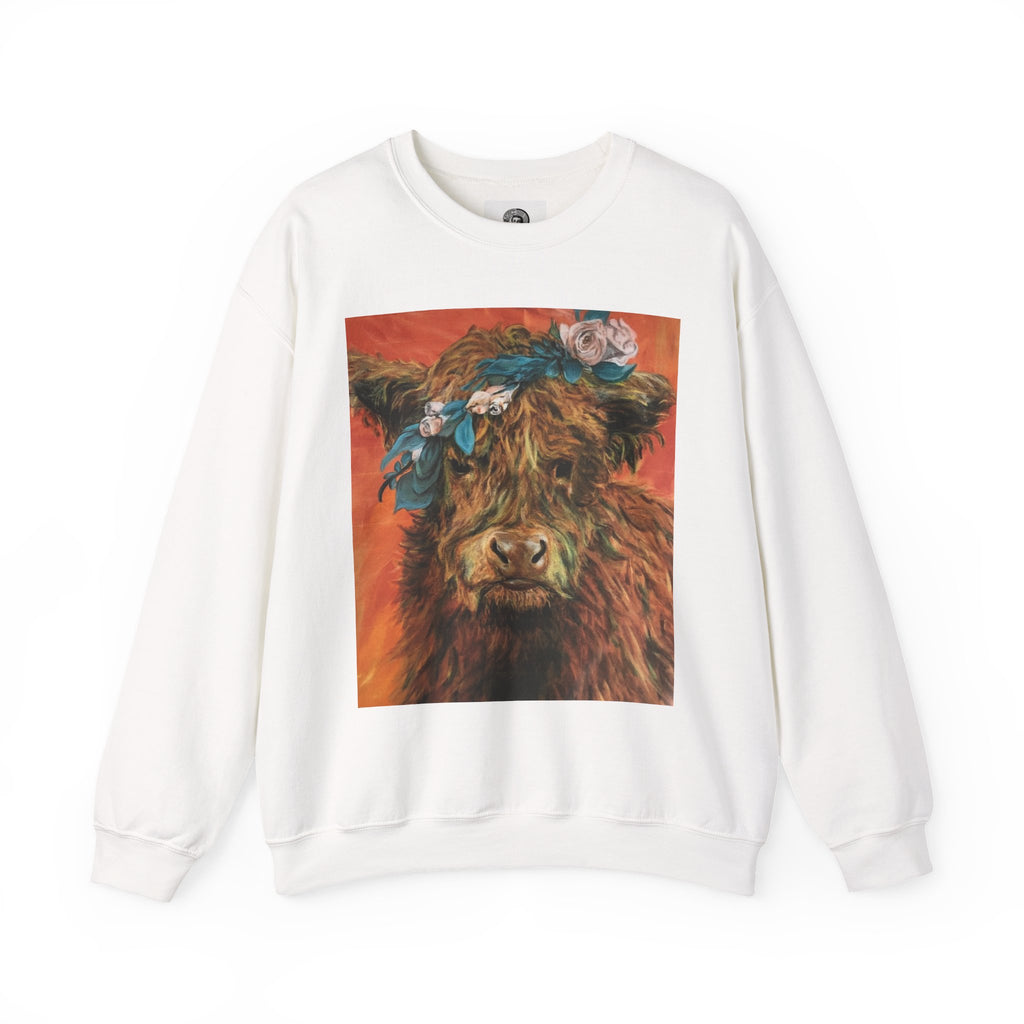 Highland Cow Sweatshirt — Flower Crown Farm Chic Crewneck