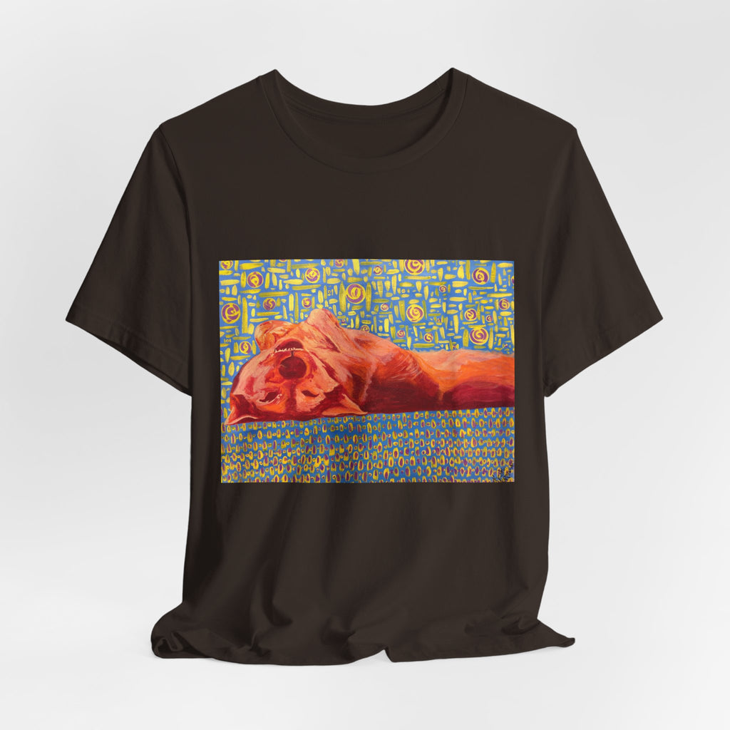Dog on Back - Sleeping Dog Art Tee — Colorful Pop Art T-Shirt