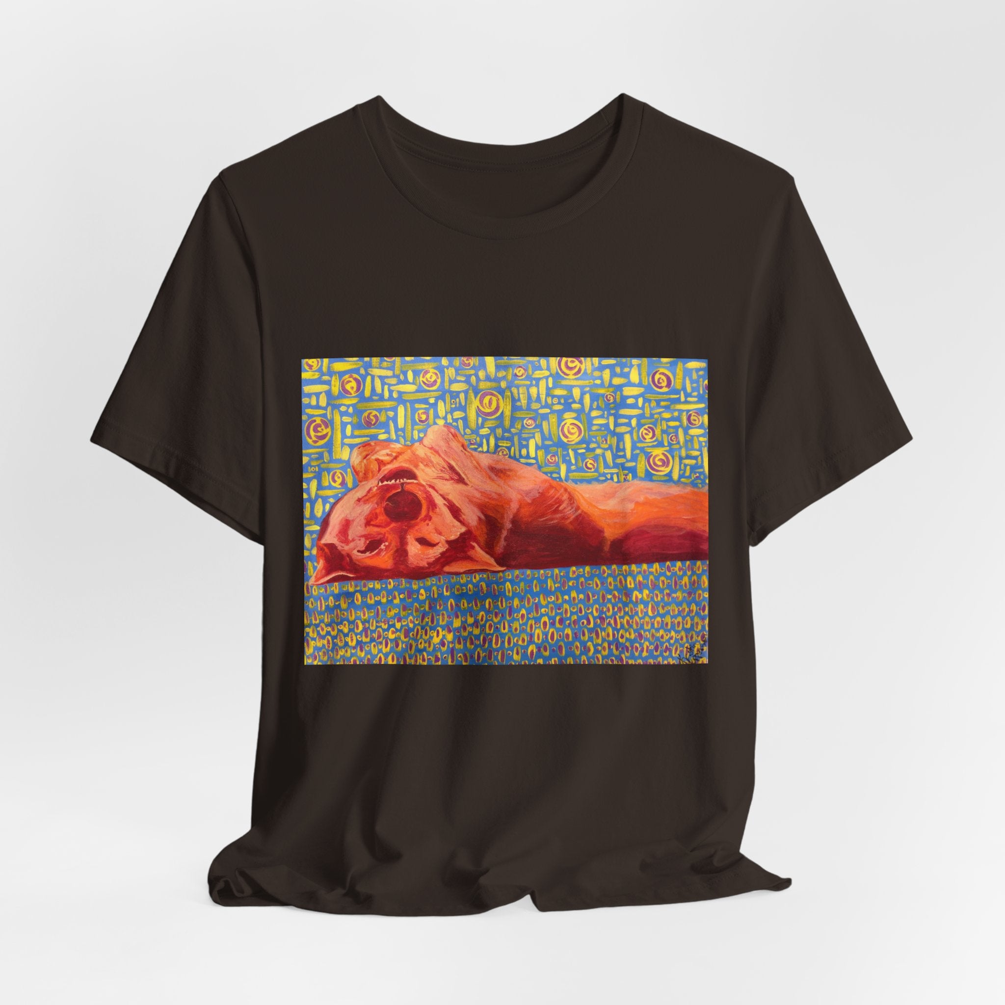 Dog on Back - Sleeping Dog Art Tee — Colorful Pop Art T-Shirt