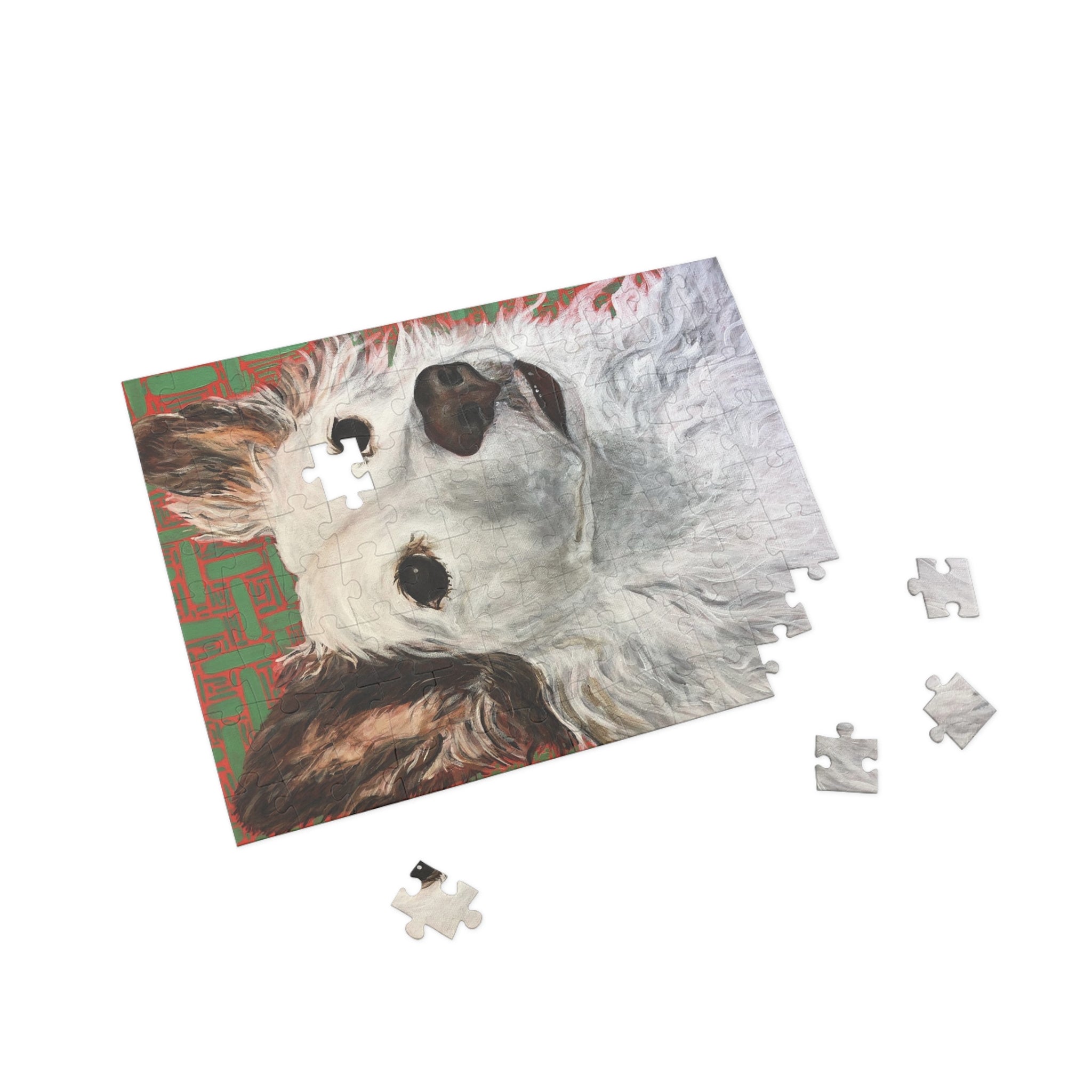 White Dog Portrait Puzzle — White Long-Haired Dog Jigsaw (96/252/500/1000 pcs)