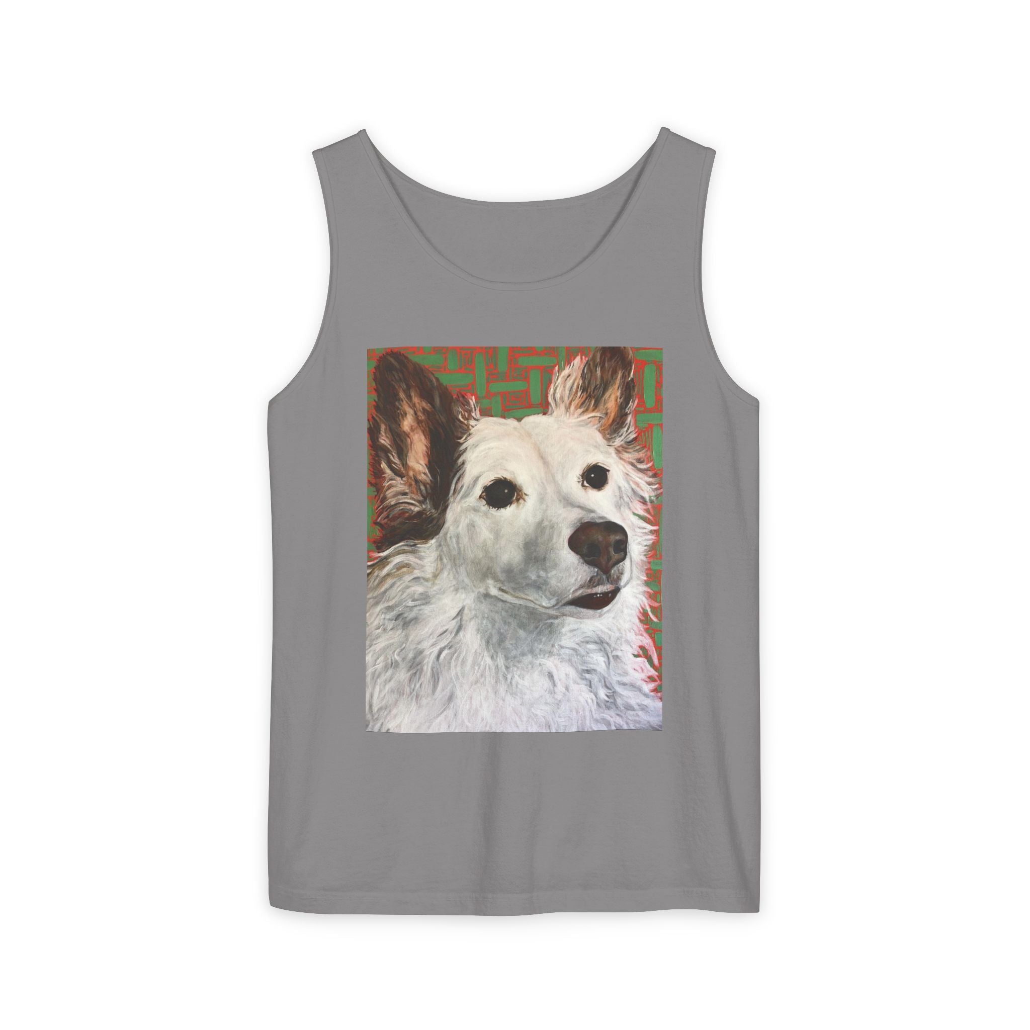 WhiteDog Portrait - Tank Top with Pop-Art Dog Portrait — Cute Pet Graphic Tank