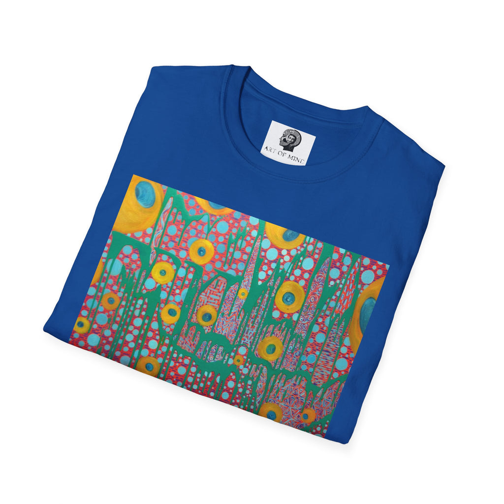 Circumpunct - Floral Sunburst Art T-Shirt — Colorful Abstract Flower Garden Tee