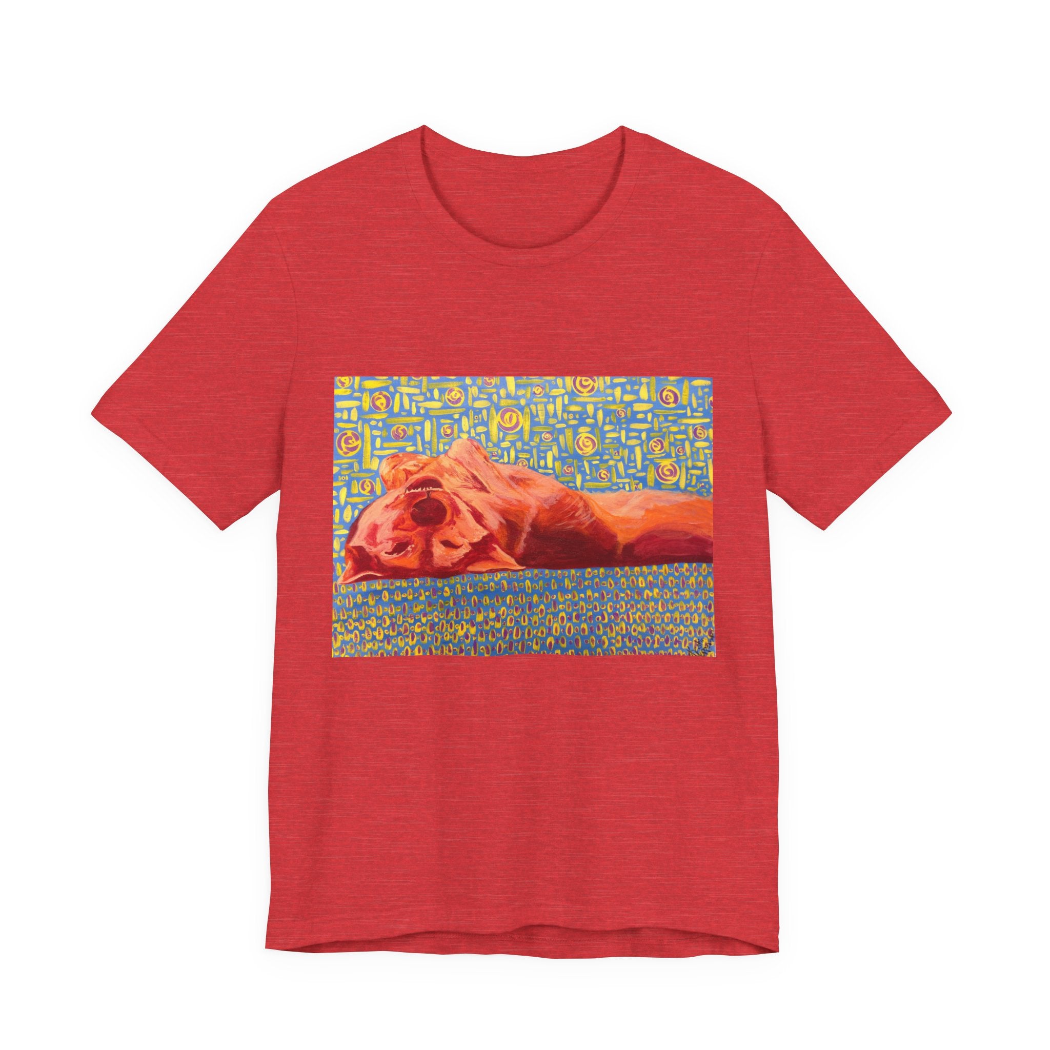 Dog on Back - Sleeping Dog Art Tee — Colorful Pop Art T-Shirt