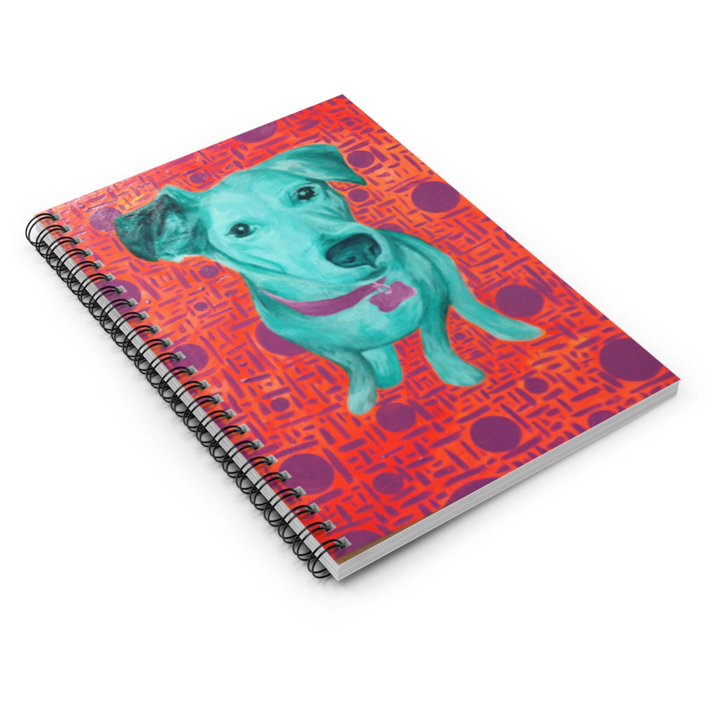 White Dog - Colorful Pop Art Dog Spiral Notebook – Ruled Journal for Pet Lovers