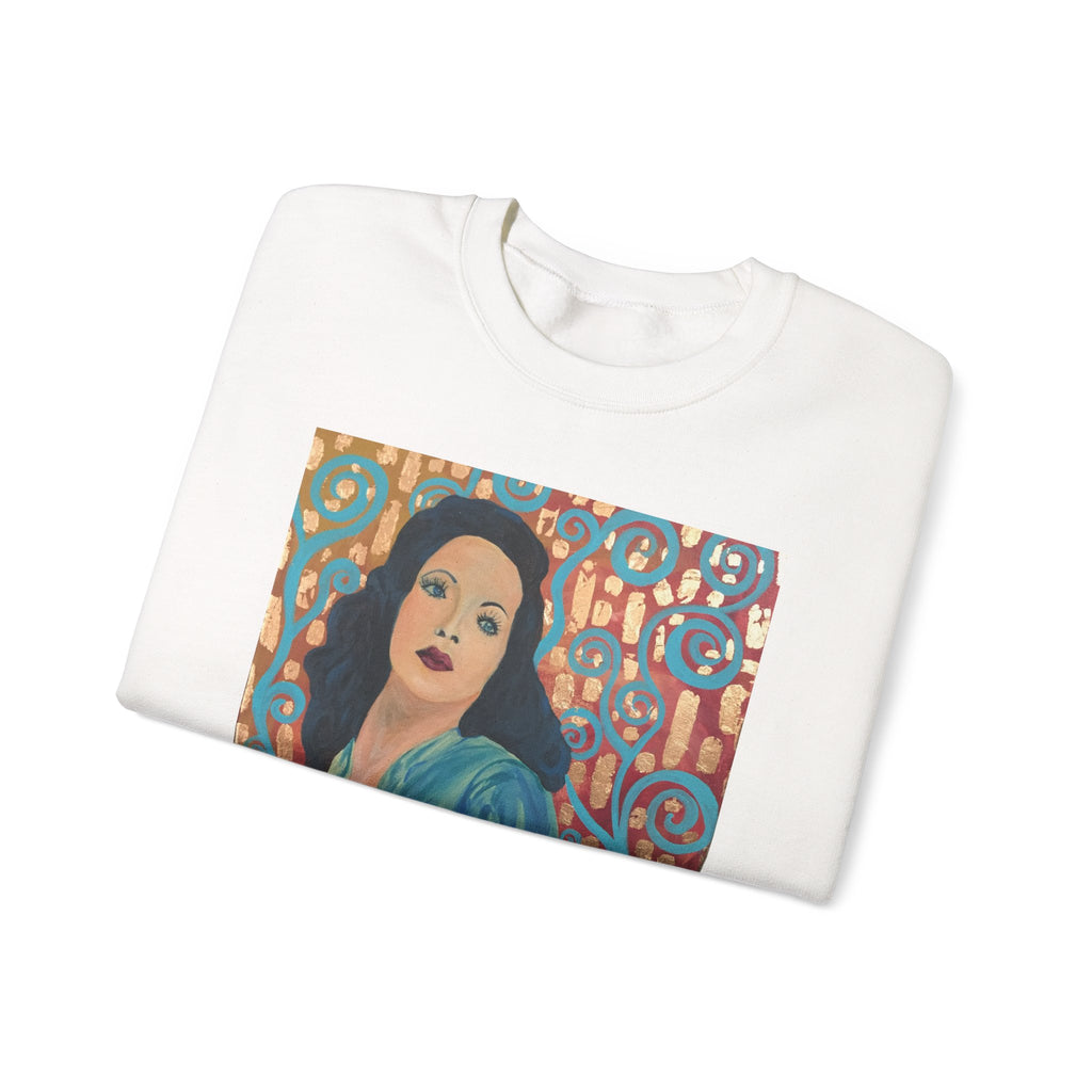 Gene Tierney Portrait Adult Sweatshirt — Painted Pop-Art Vintage Actress Crewneck