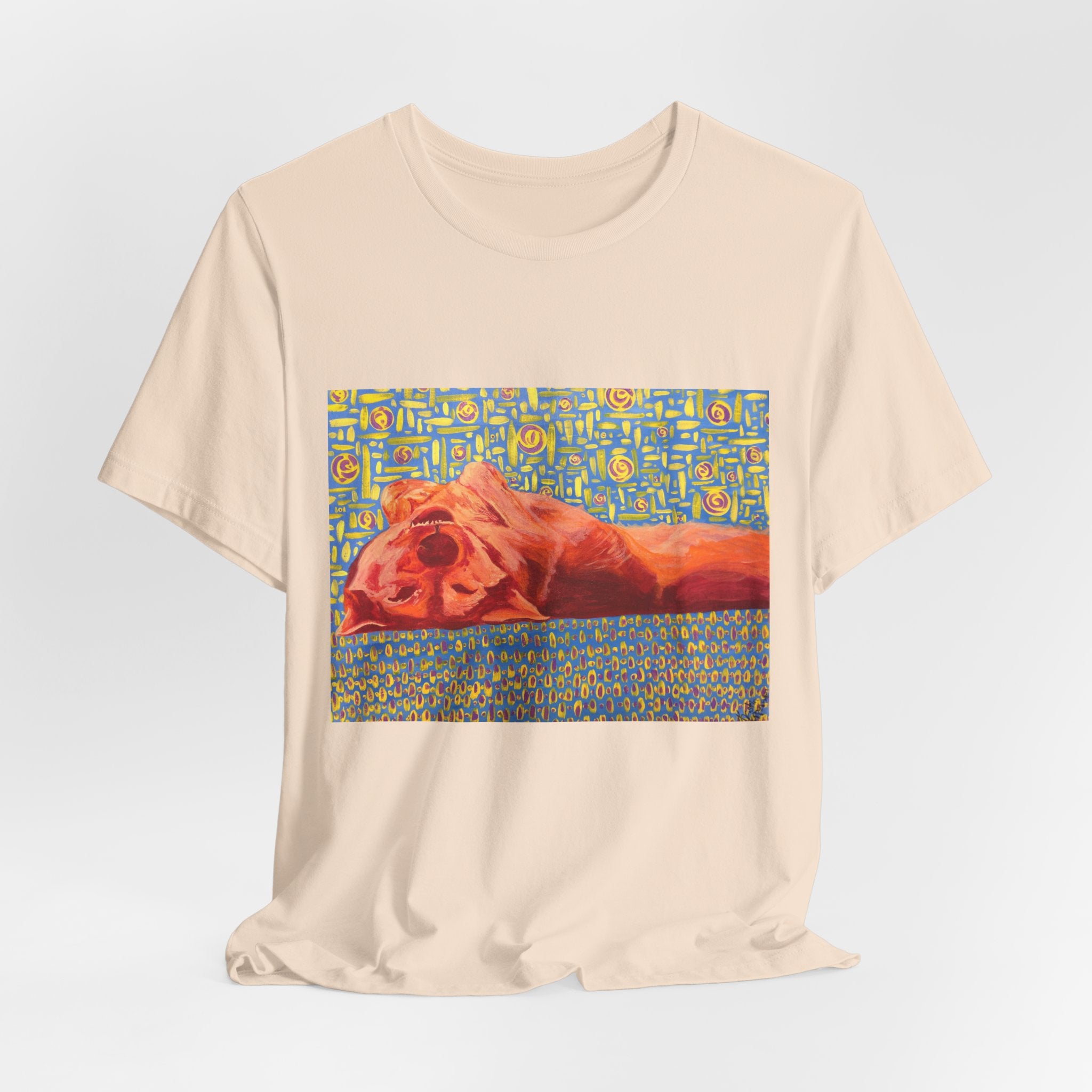 Dog on Back - Sleeping Dog Art Tee — Colorful Pop Art T-Shirt