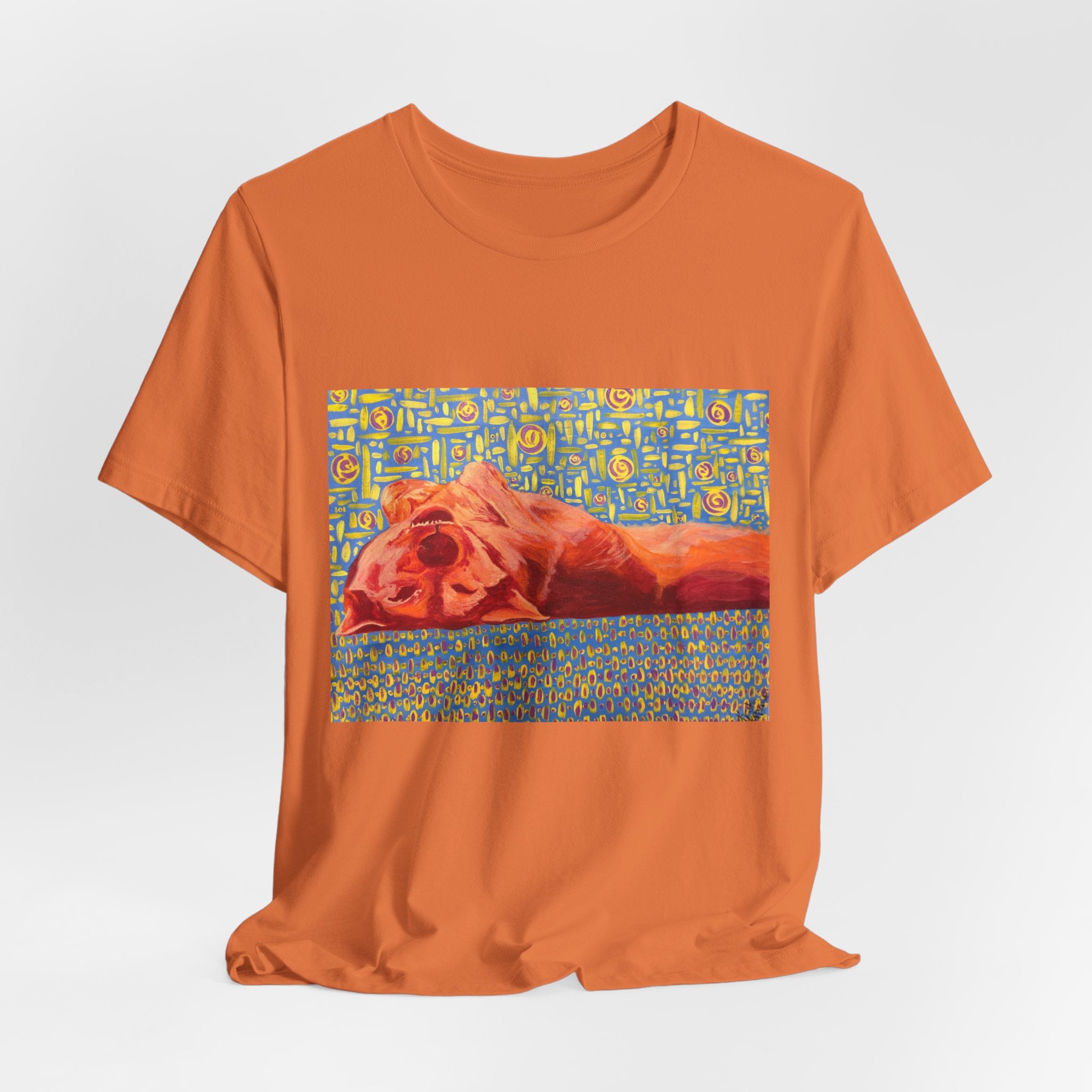 Dog on Back - Sleeping Dog Art Tee — Colorful Pop Art T-Shirt