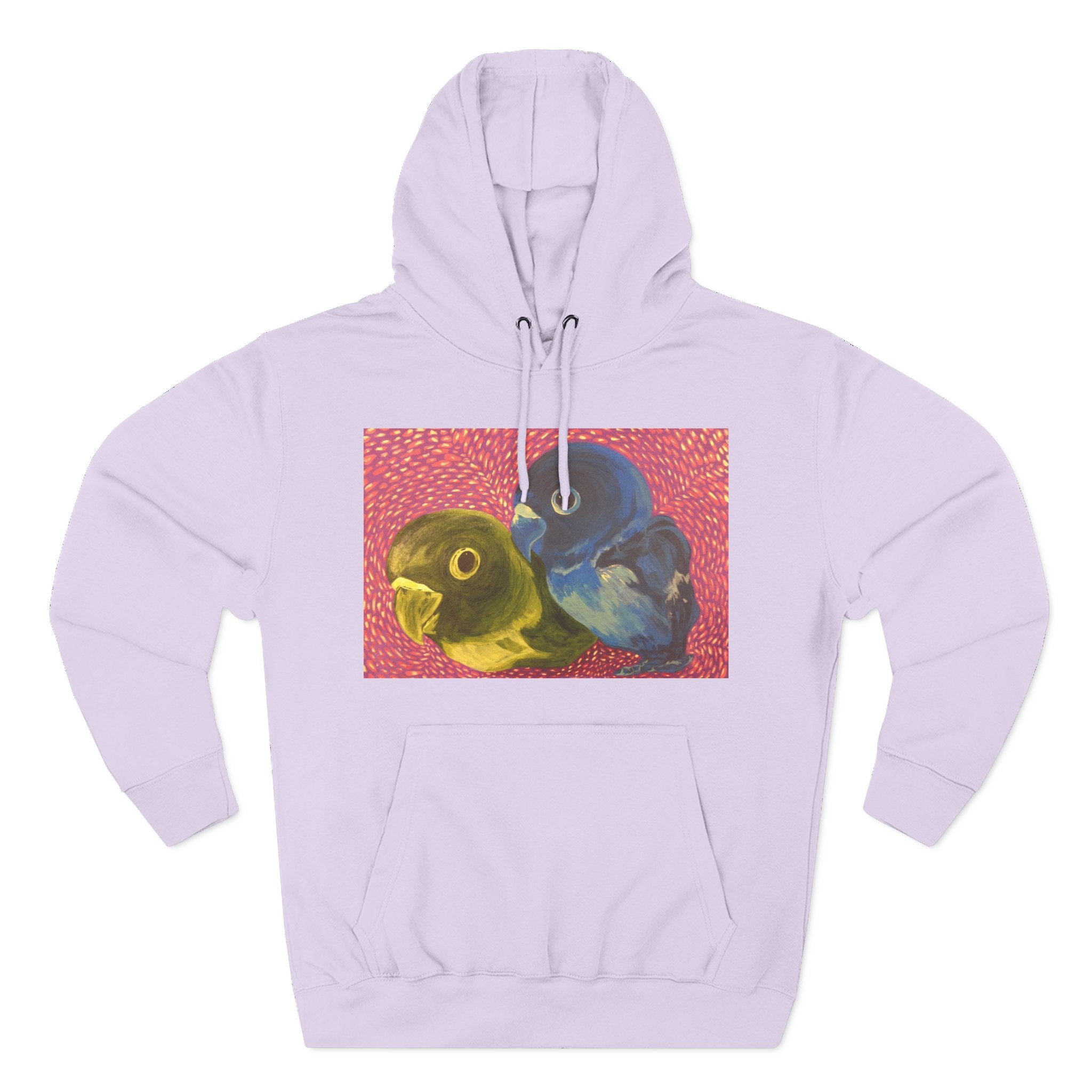 Parakeet Pop Art Hoodie — Colorful Budgie Bird Print Fleece Pullover