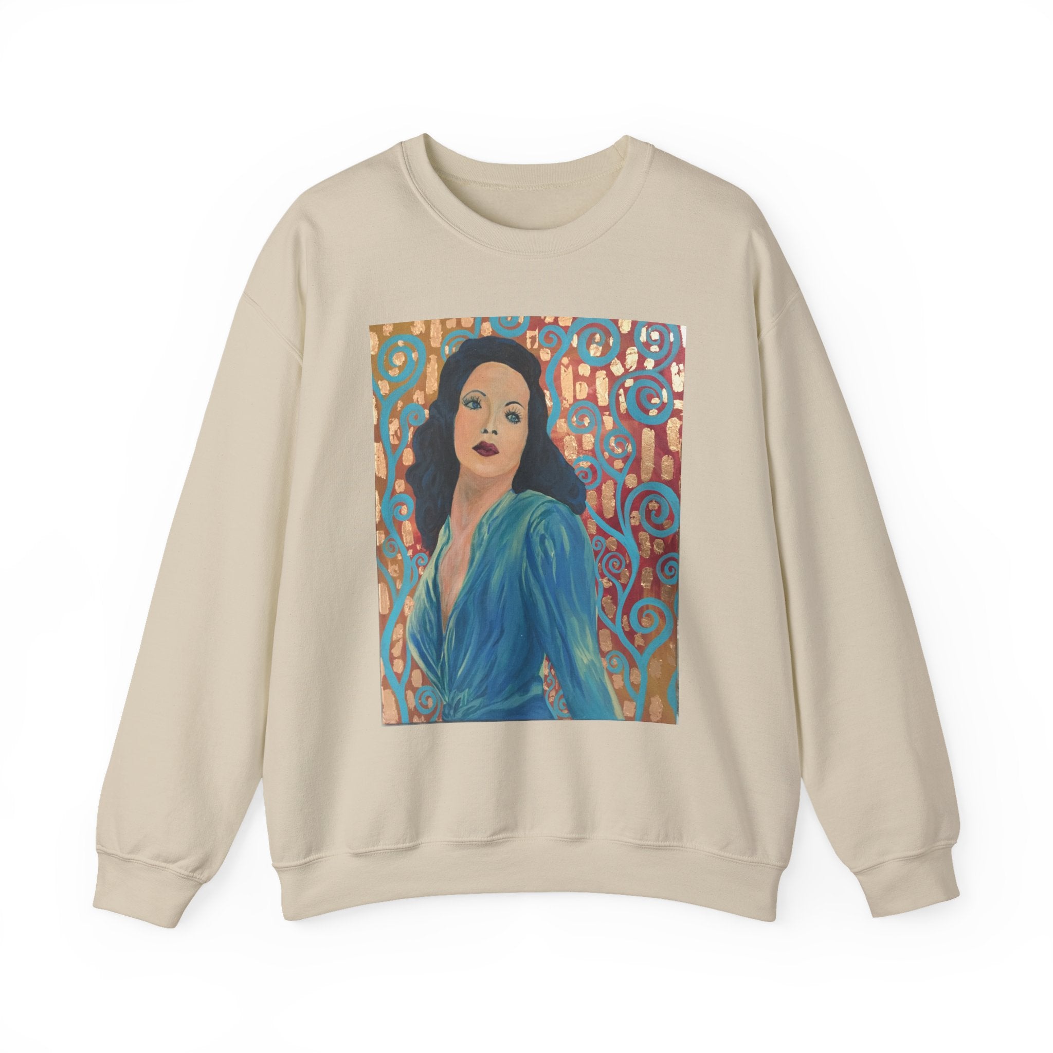Gene Tierney Portrait Adult Sweatshirt — Painted Pop-Art Vintage Actress Crewneck