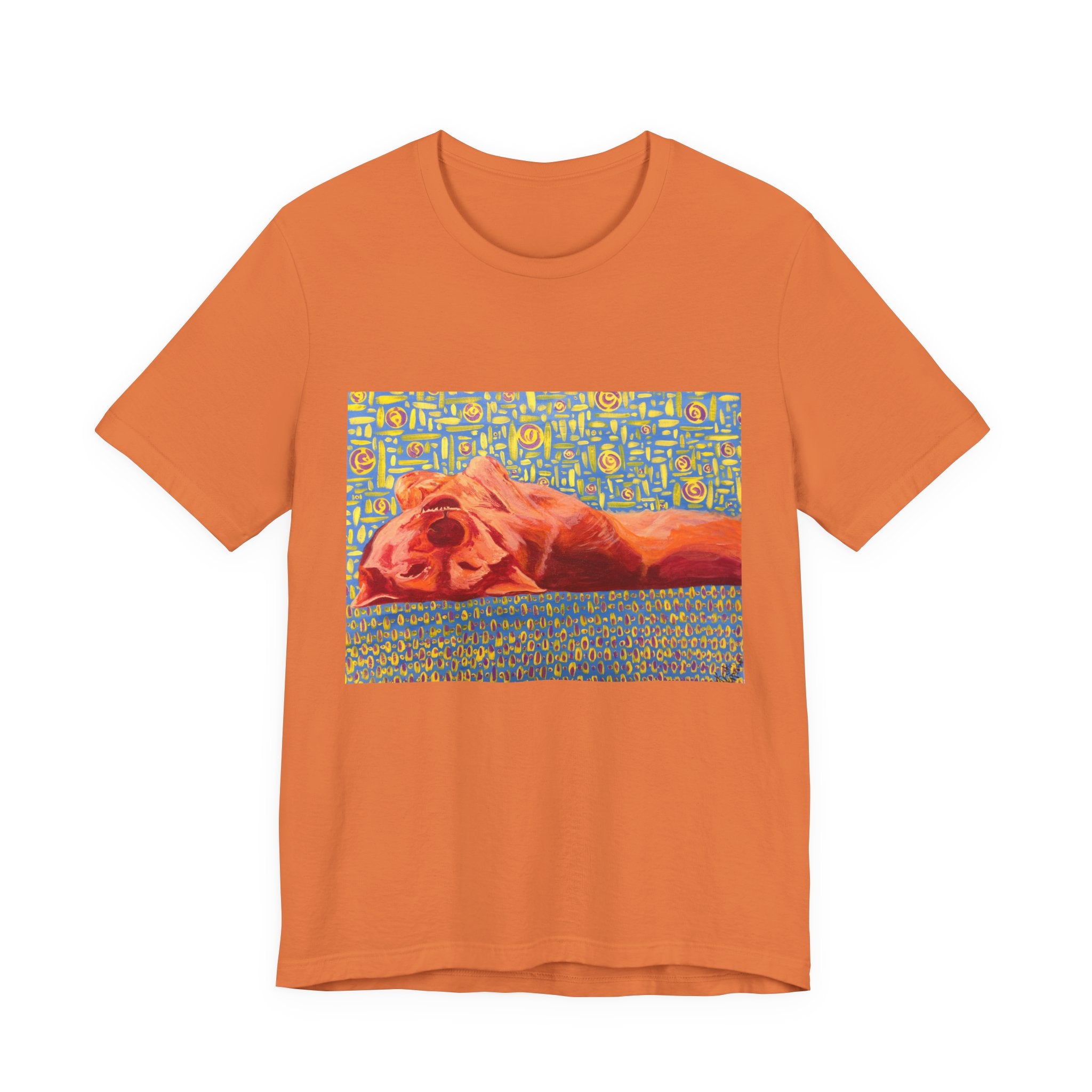 Dog on Back - Sleeping Dog Art Tee — Colorful Pop Art T-Shirt