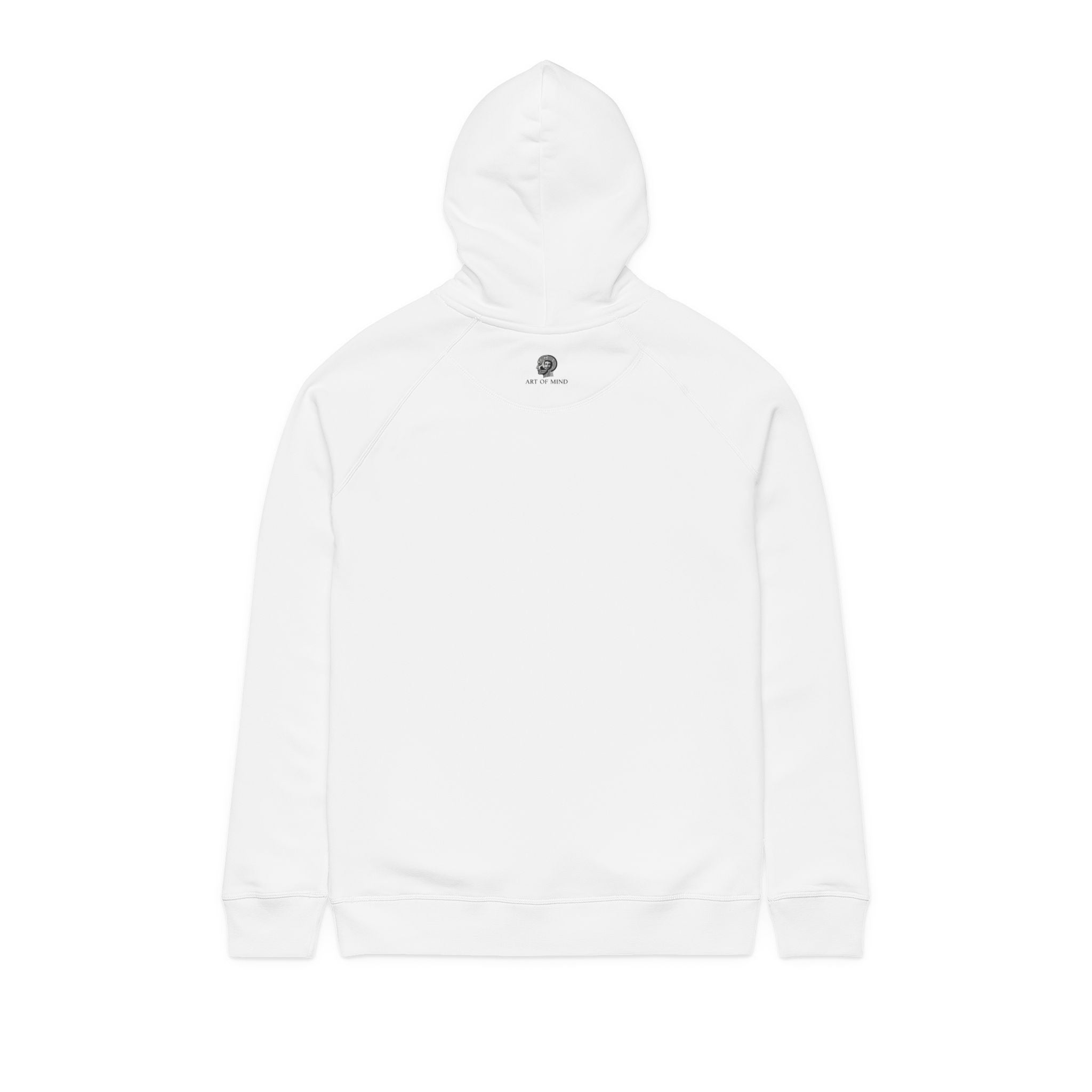 Black Cat Portrait -Organic Side‑Pocket Hoodie — Minimal White Pullover