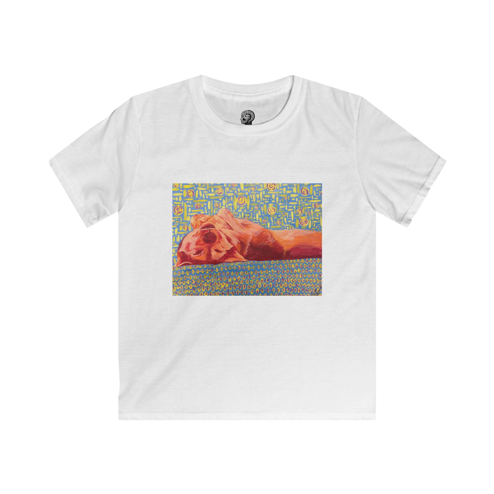 Dog on Back - Kids Tee — Colorful Sleeping Dog Art Print