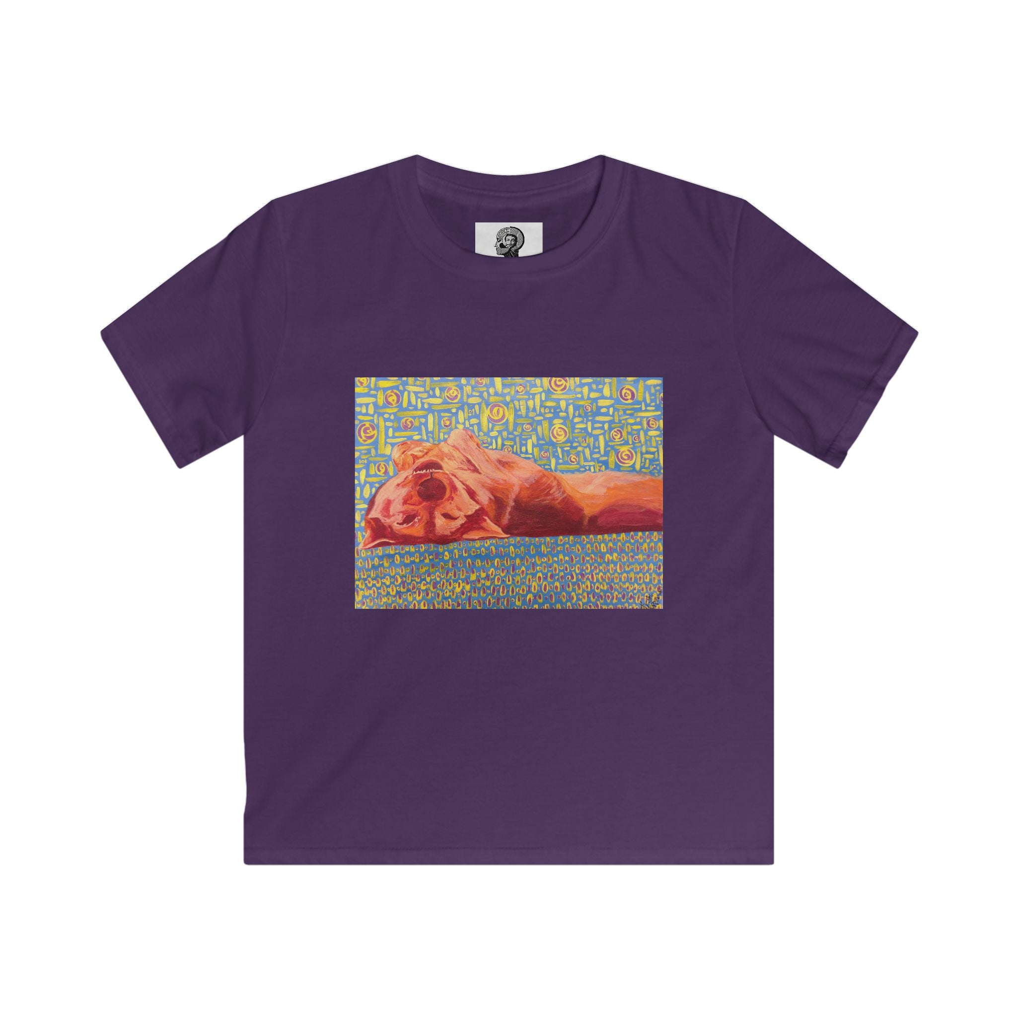 Dog on Back - Kids Tee — Colorful Sleeping Dog Art Print