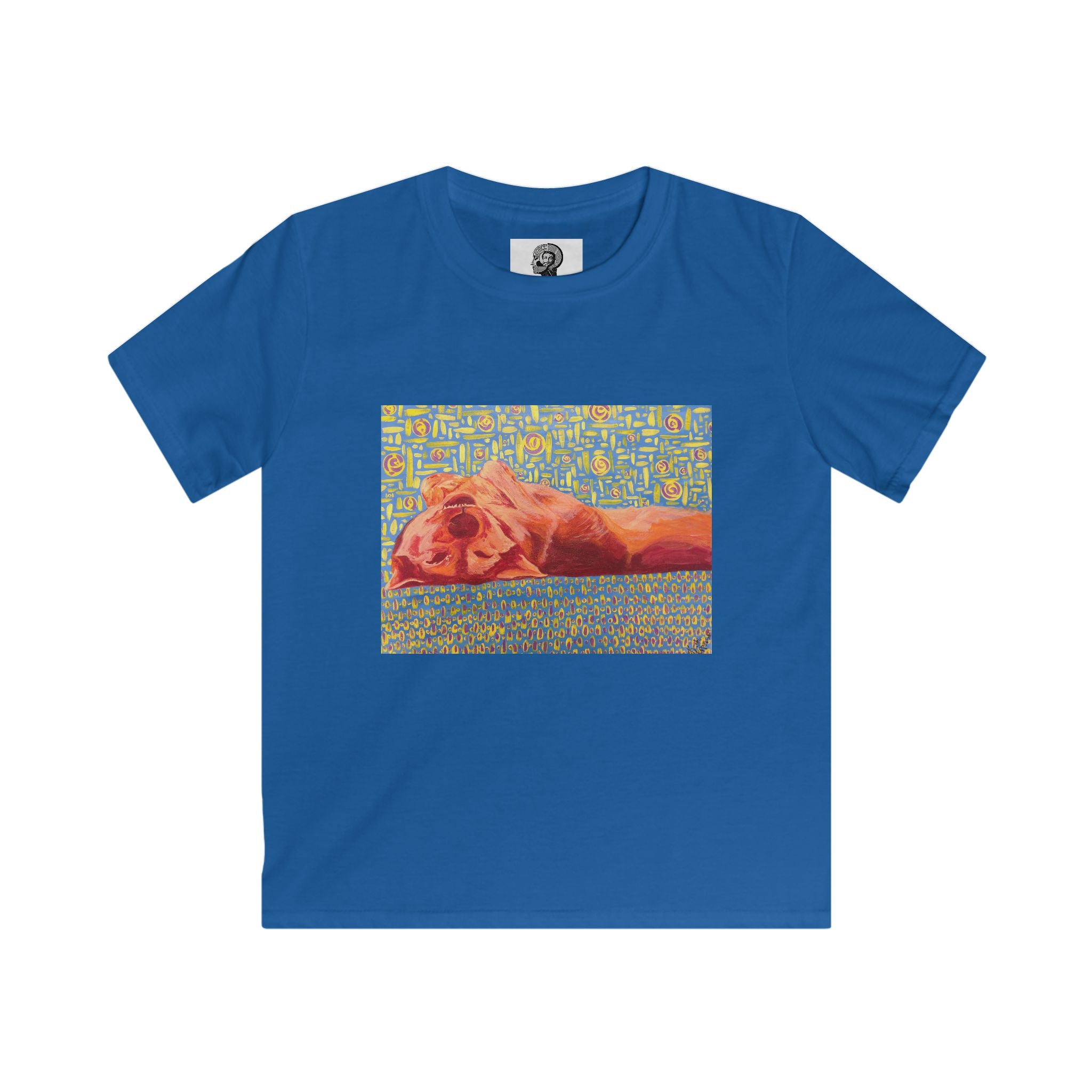Dog on Back - Kids Tee — Colorful Sleeping Dog Art Print