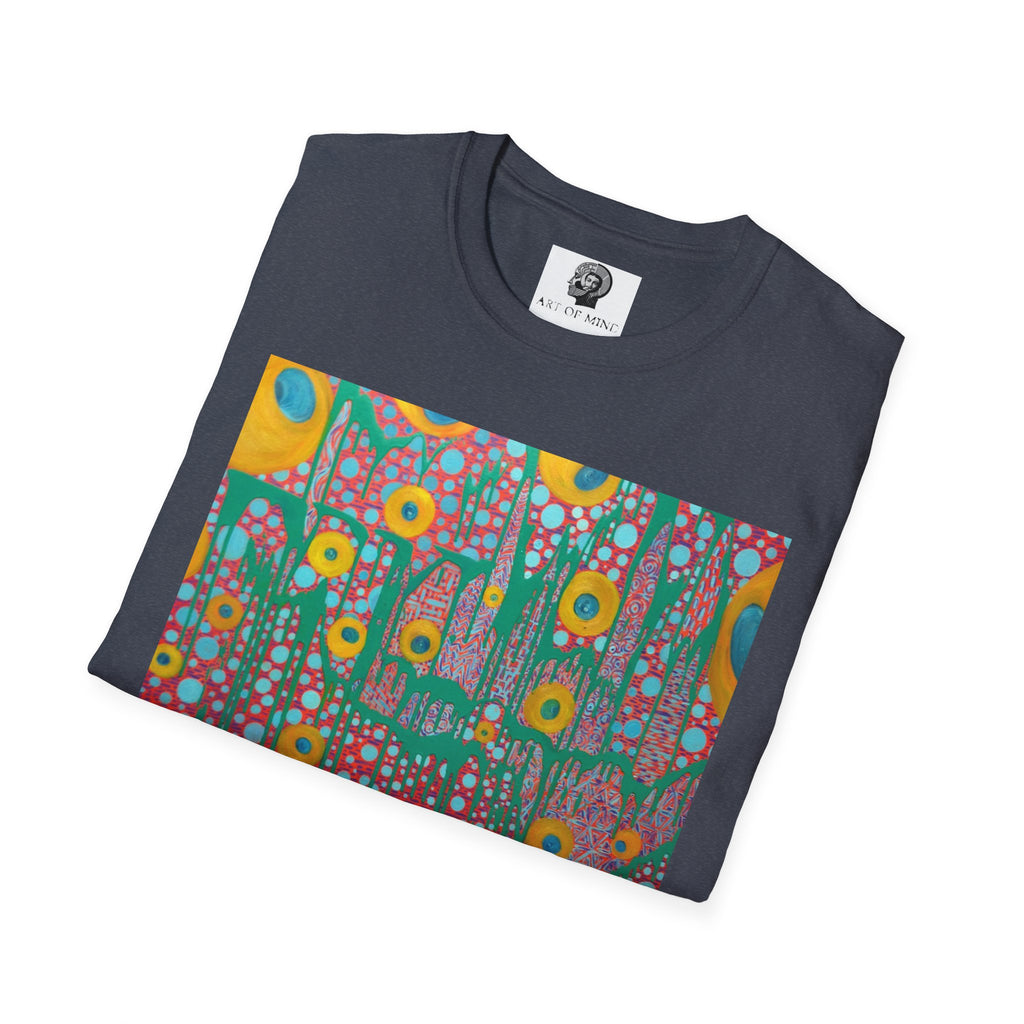 Circumpunct - Floral Sunburst Art T-Shirt — Colorful Abstract Flower Garden Tee